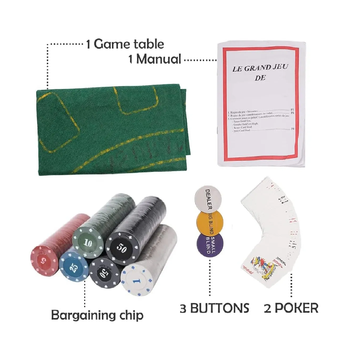 SET DE POKER 300 FICHAS + CARTAS + PAÑO + CAJA DE METAL - 2