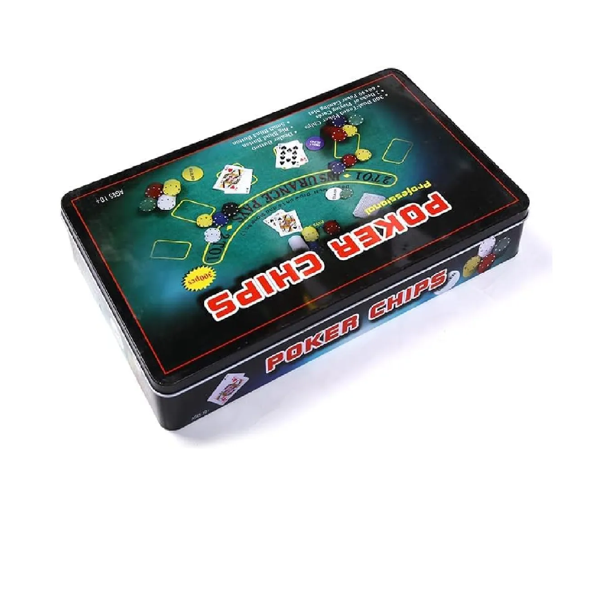 SET DE POKER 300 FICHAS + CARTAS + PAÑO + CAJA DE METAL - 3
