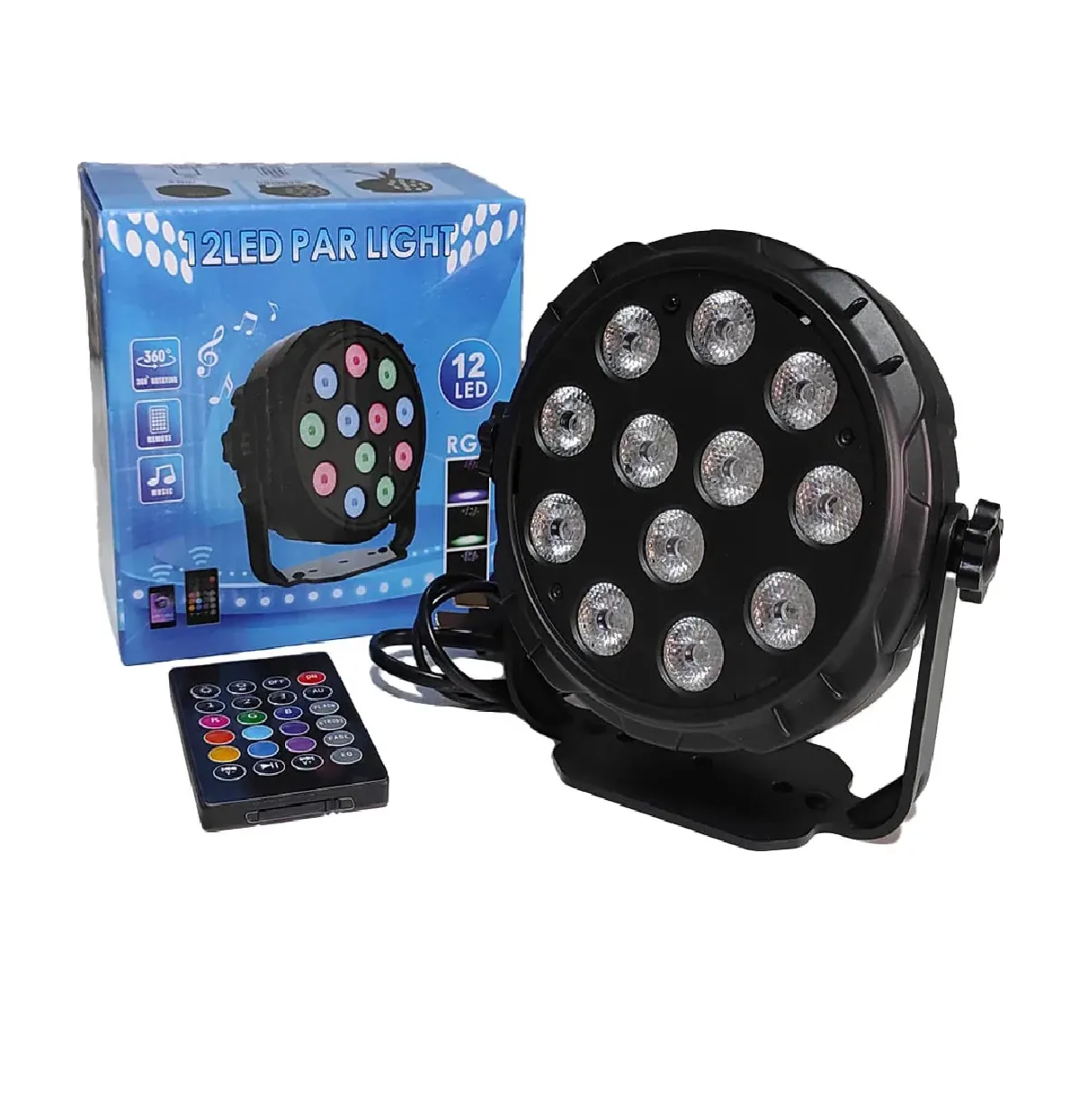 TACHO PAR 12 LED MINI RGB DMX CON TRÍPODE - 4