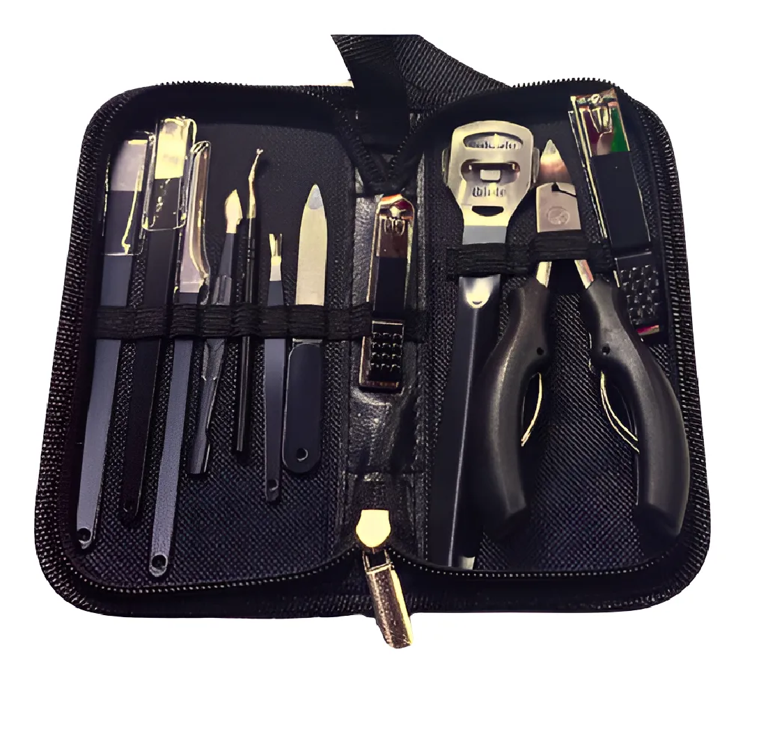 SET PODOLOGIA PROFESIONAL ACERO INOXIDABLE 11 PIEZAS - 1