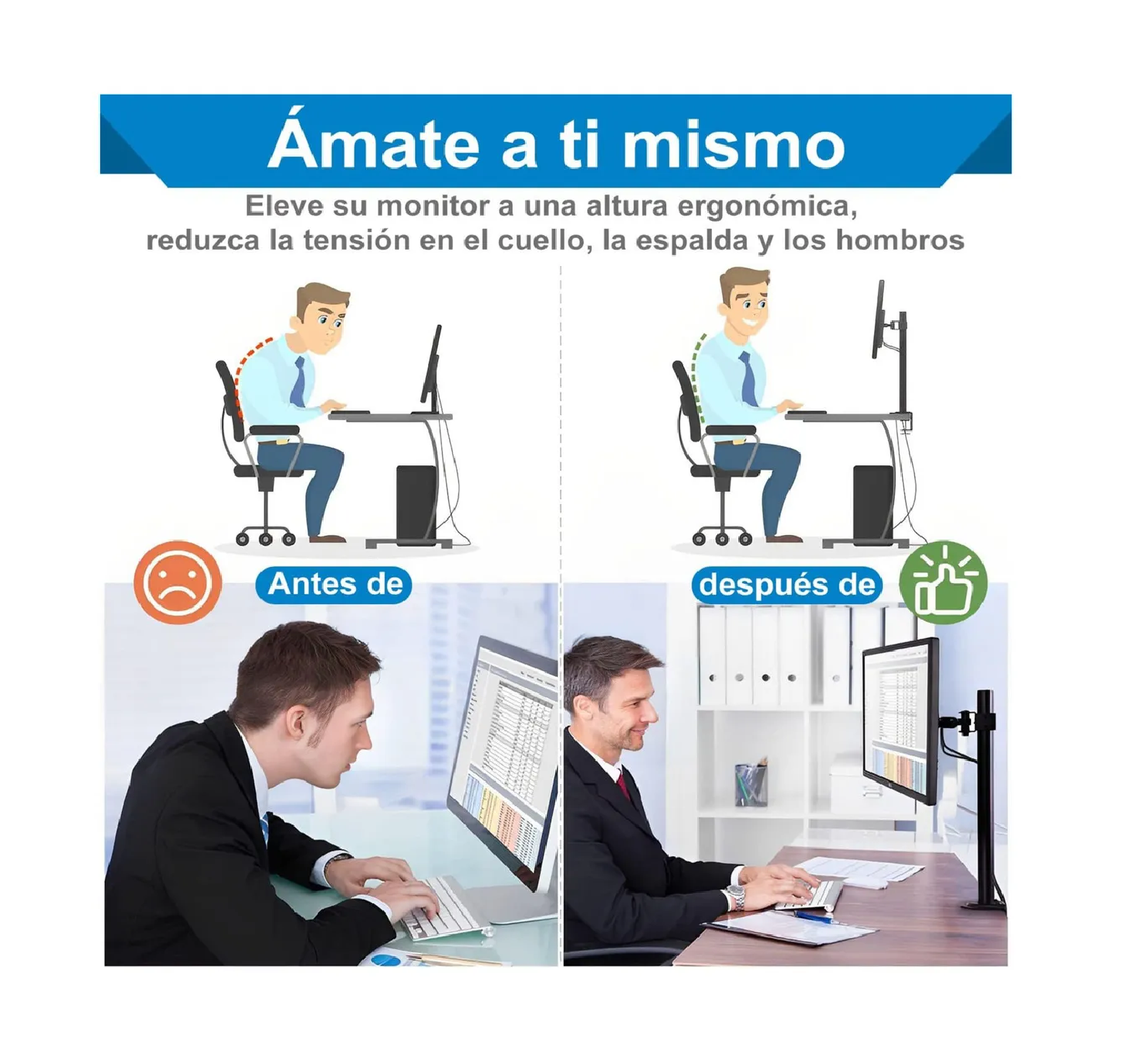 RACK BRAZO SOPORTE METAL MONITOR 15-33 BRAZO AJUSTABLE VESA - 2