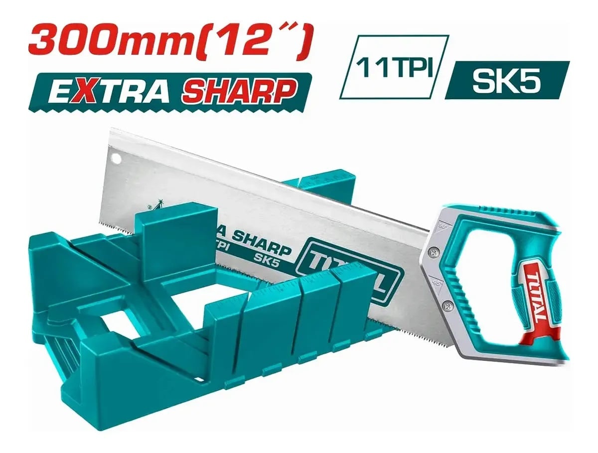 SERRUCHO SIERRA COSTILLA C/ INGLETE 300MM 12 PULG THTK591282 TURQUESA - 1