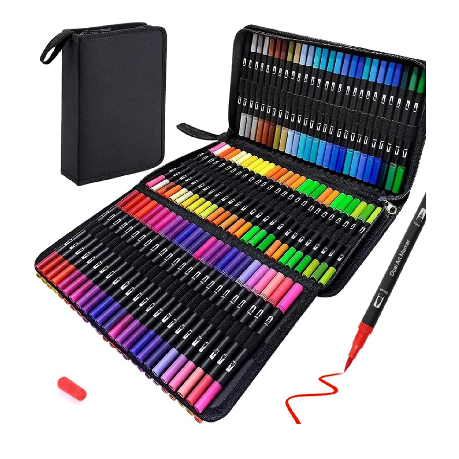 PLUMONES DUAL BRUSH PROFESIONAL 100 COLORES EN CARTUCHERA - 1