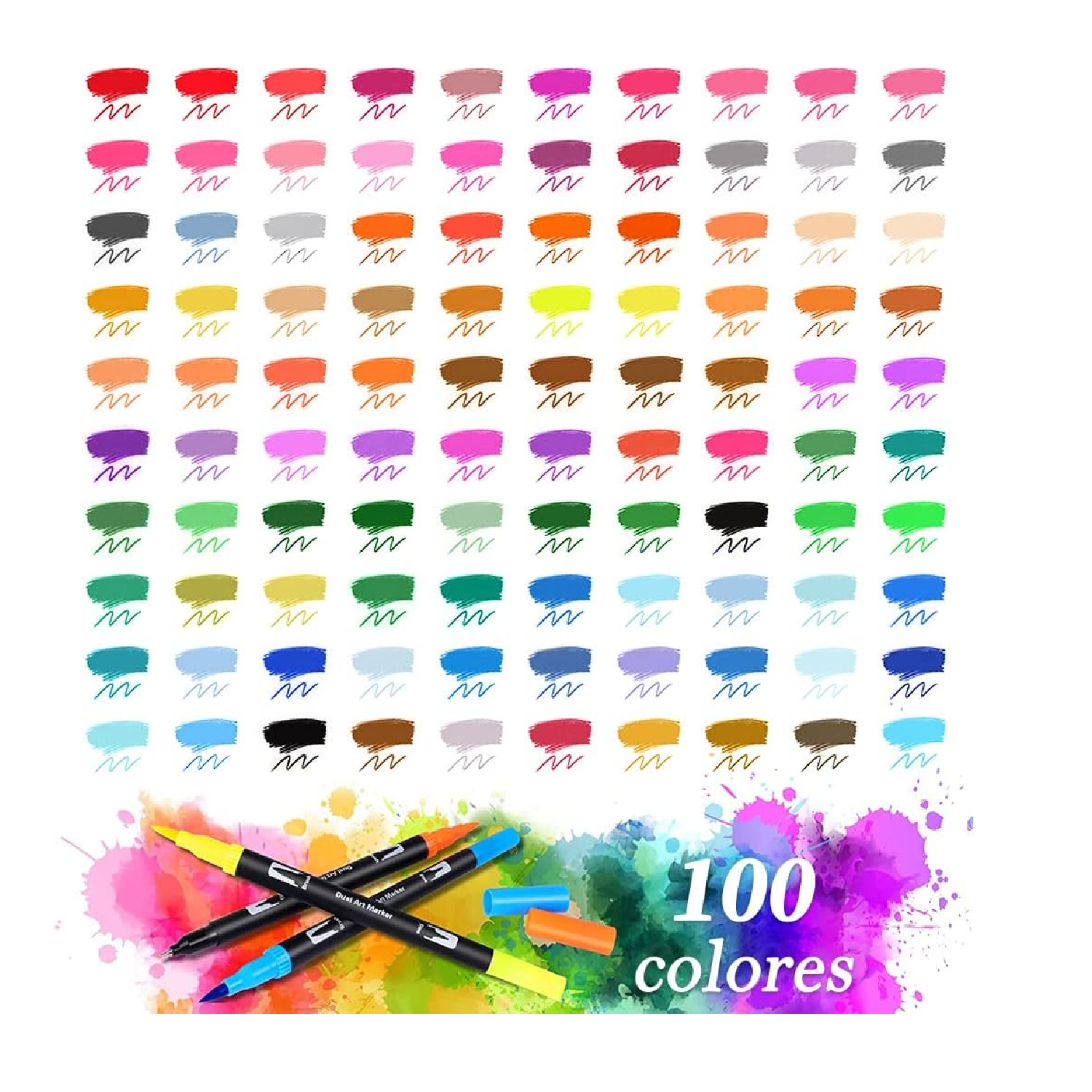 PLUMONES DUAL BRUSH PROFESIONAL 100 COLORES EN CARTUCHERA - 2
