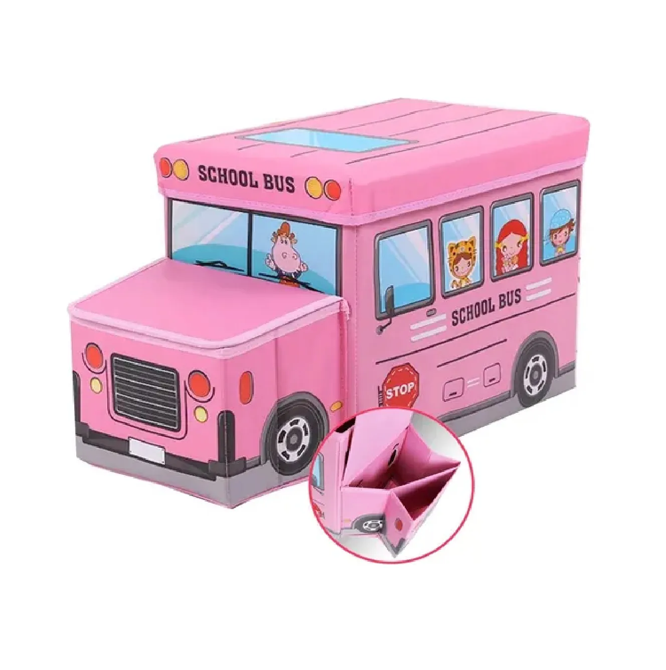 CAJA ORGANIZADORA AUTOBÚS HANNZO PARA JUGUETES 55X32 CM - 1