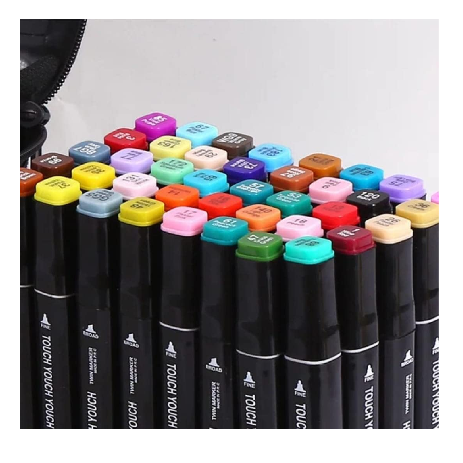SET DE 60 PLUMONES DOBLE PUNTA CON ESTUCHE MARCADORES NIÑOS - 2