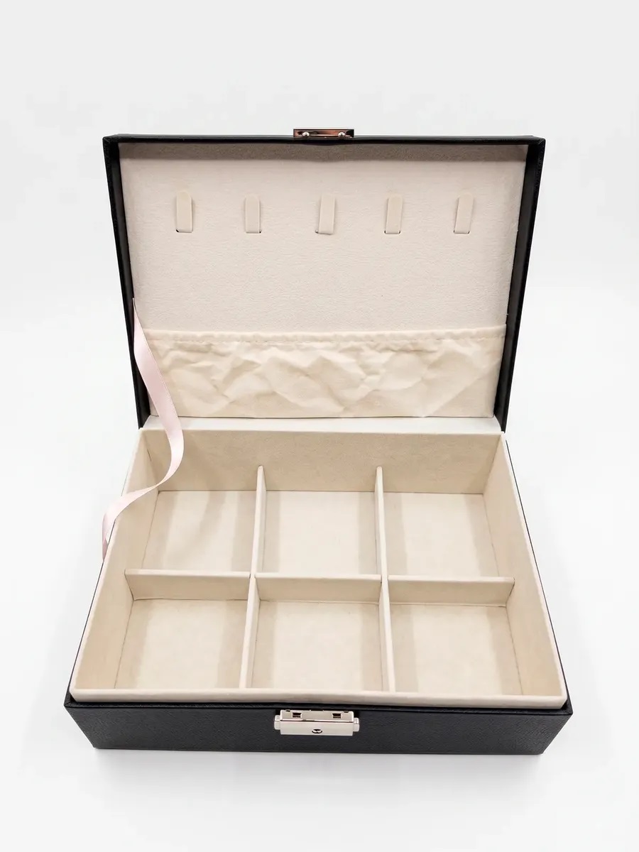 CAJA DE ORGANIZADOR JOYERO PREMIUM PARA COLLARES, ANILLOS Y RELOJES - 2