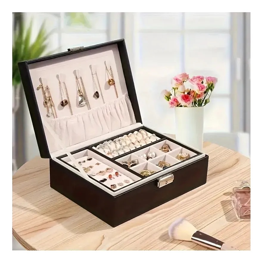 CAJA DE ORGANIZADOR JOYERO PREMIUM PARA COLLARES, ANILLOS Y RELOJES - 5