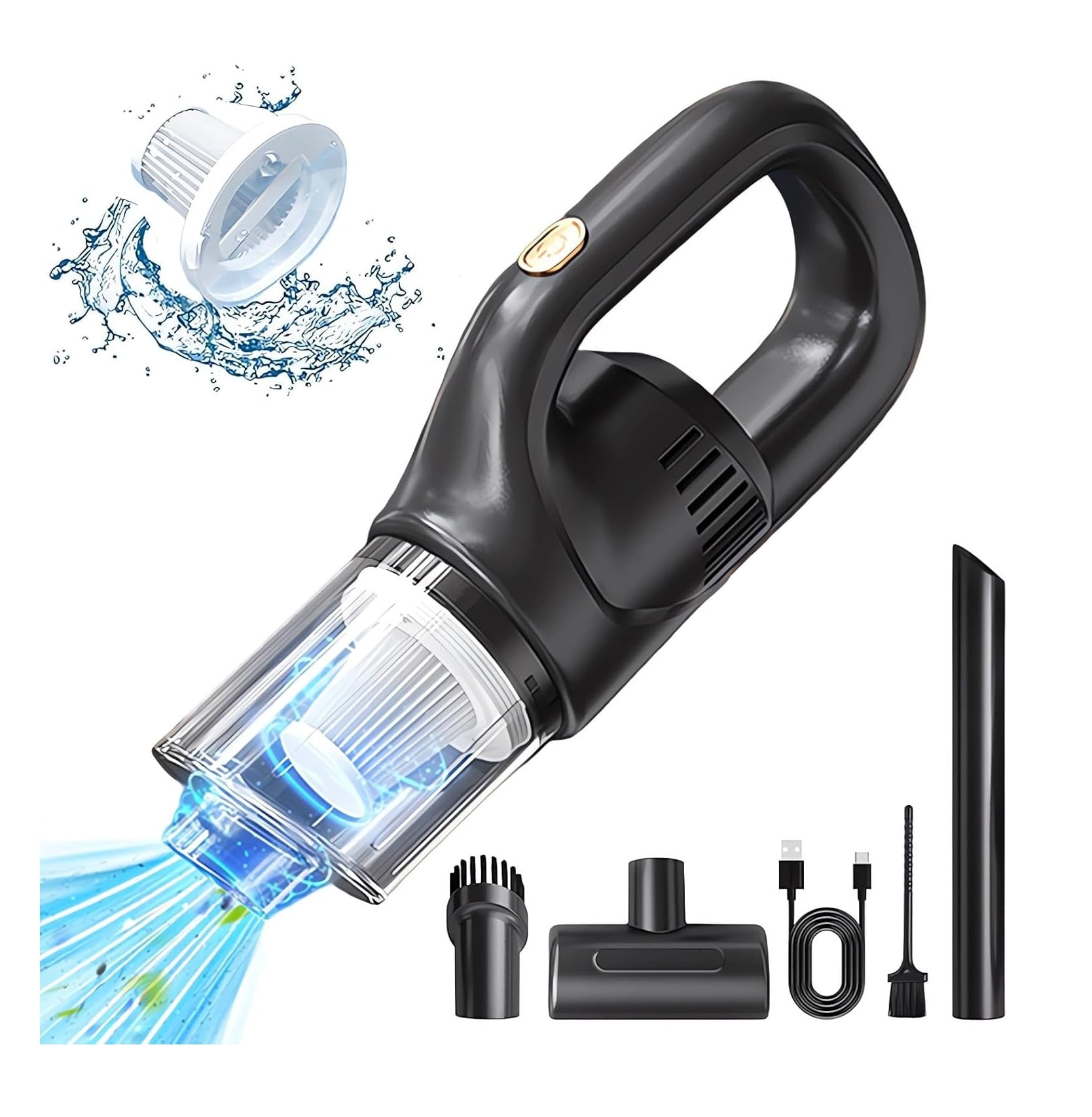 ASPIRADOR PORTÁTIL INALÁMBRICO PARA COCHE Y HOGAR NEGRO - 3