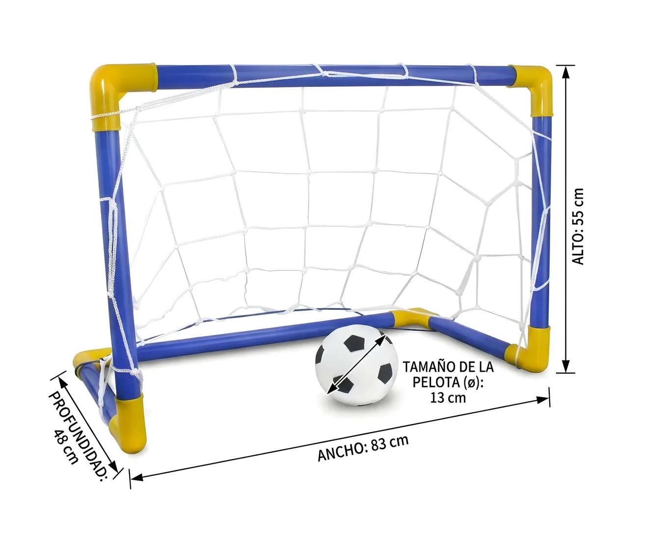 ARCO DE FUTBOL PARA NIÑOS MAS ARCO MAS MALLA MAS INFLADOR - 3