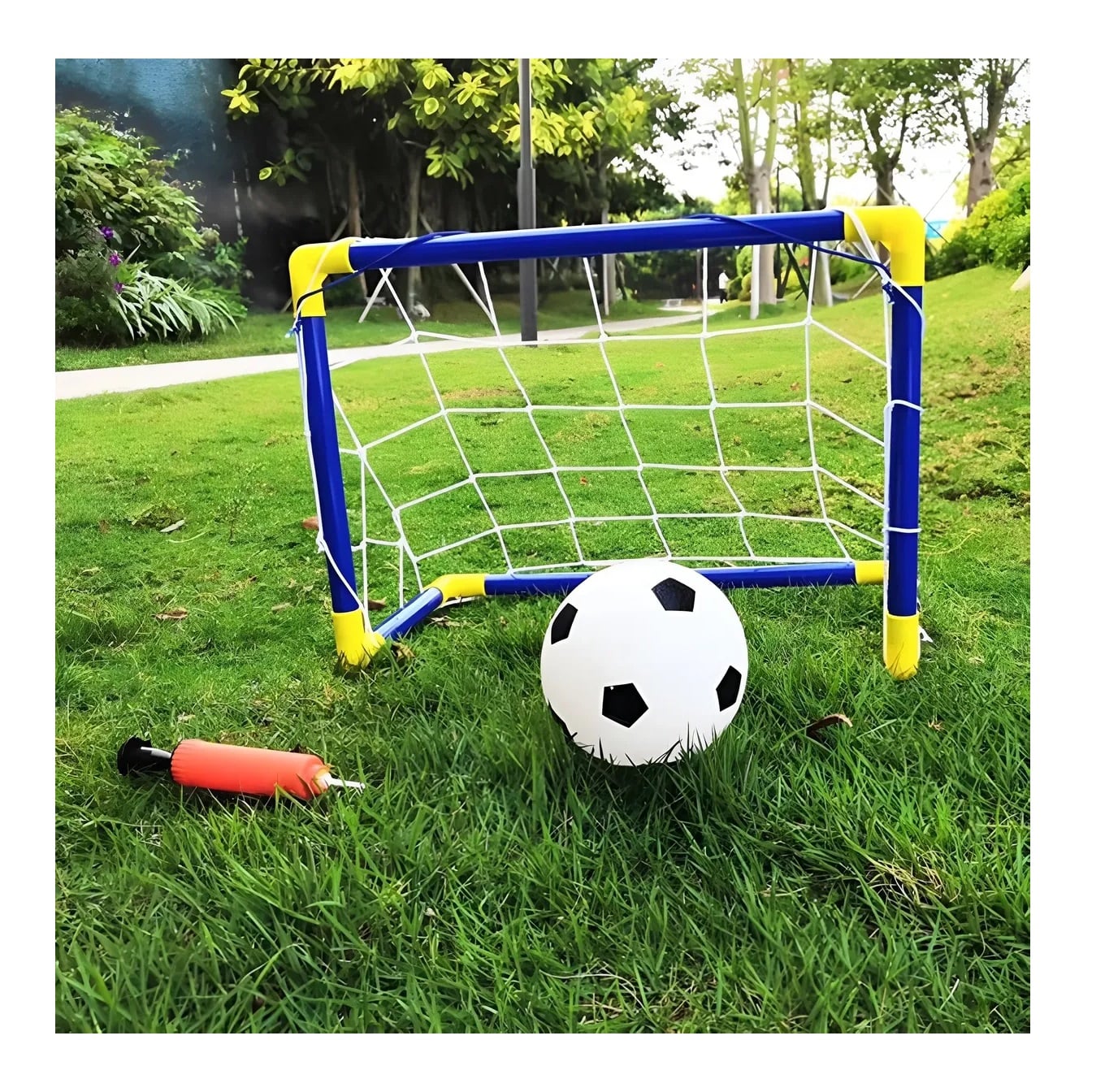 ARCO DE FUTBOL PARA NIÑOS MAS ARCO MAS MALLA MAS INFLADOR - 5