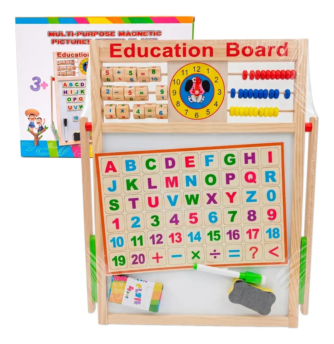 PIZARRA MAGNÉTICA DOBLE PARA NIÑOS EDUCATIVA C ACCESORIOS 44CM X 35CM - 1