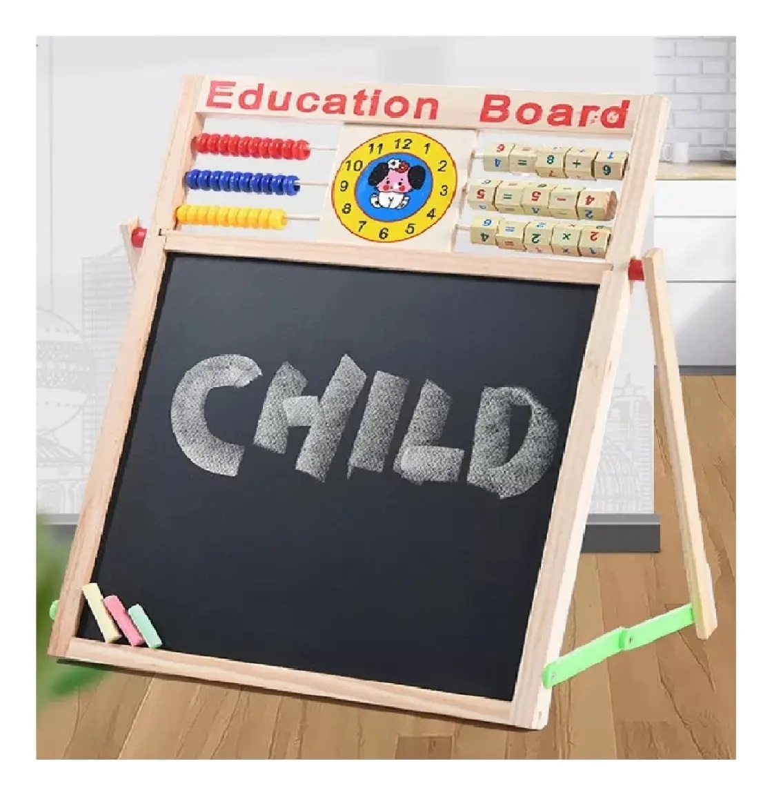 PIZARRA MAGNÉTICA DOBLE PARA NIÑOS EDUCATIVA C ACCESORIOS 44CM X 35CM - 2