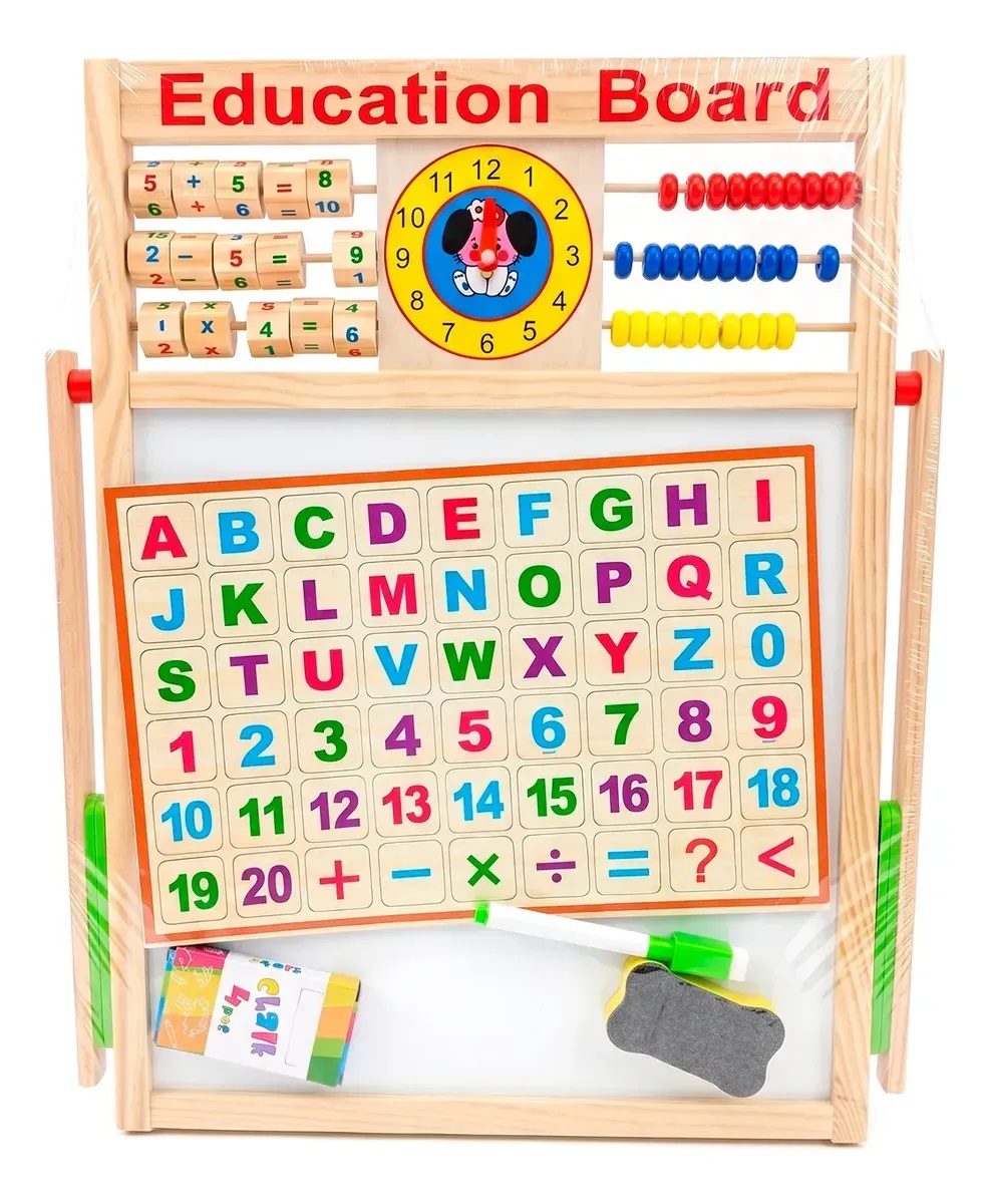 PIZARRA MAGNÉTICA DOBLE PARA NIÑOS EDUCATIVA C ACCESORIOS 44CM X 35CM - 3