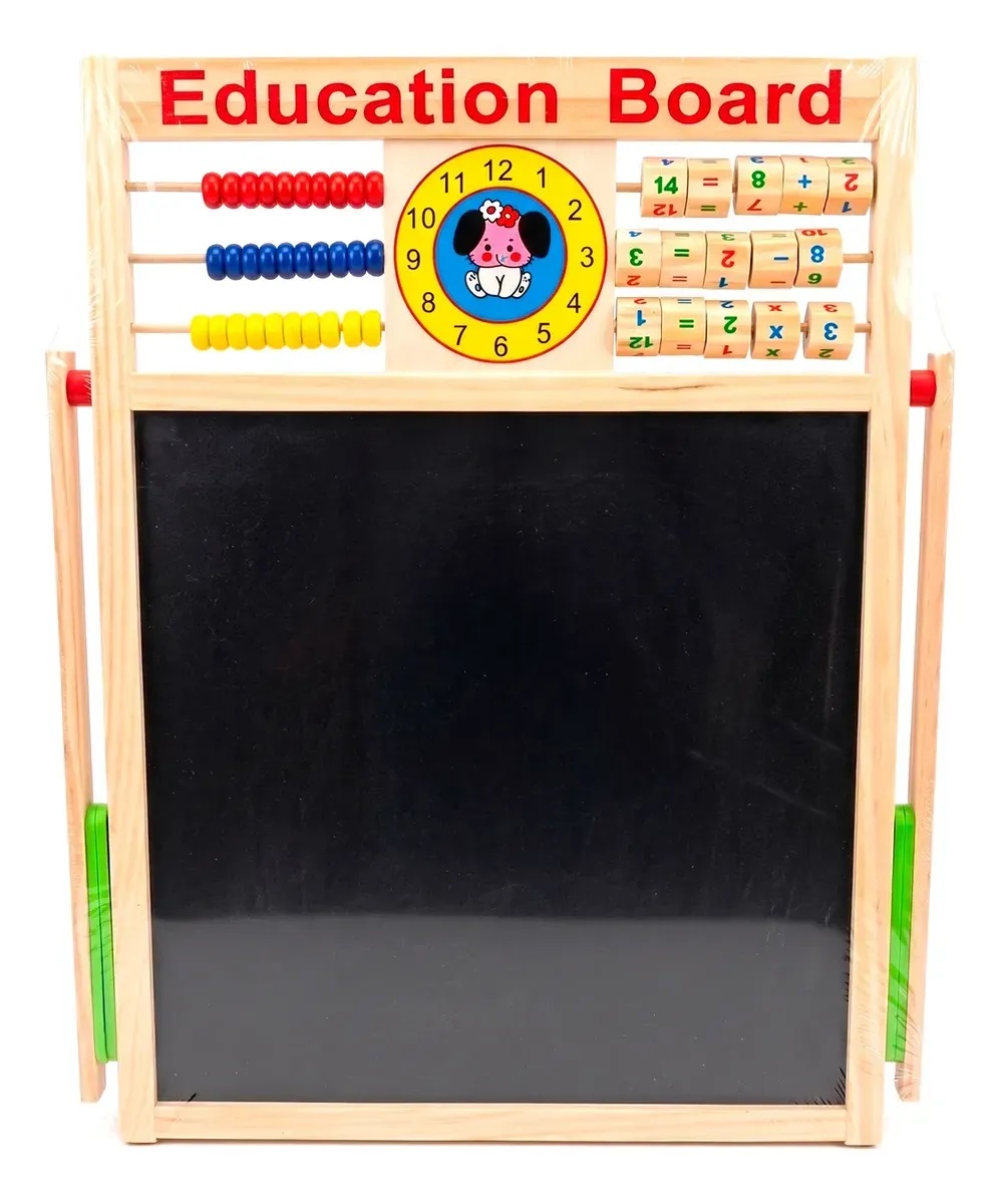 PIZARRA MAGNÉTICA DOBLE PARA NIÑOS EDUCATIVA C ACCESORIOS 44CM X 35CM - 5