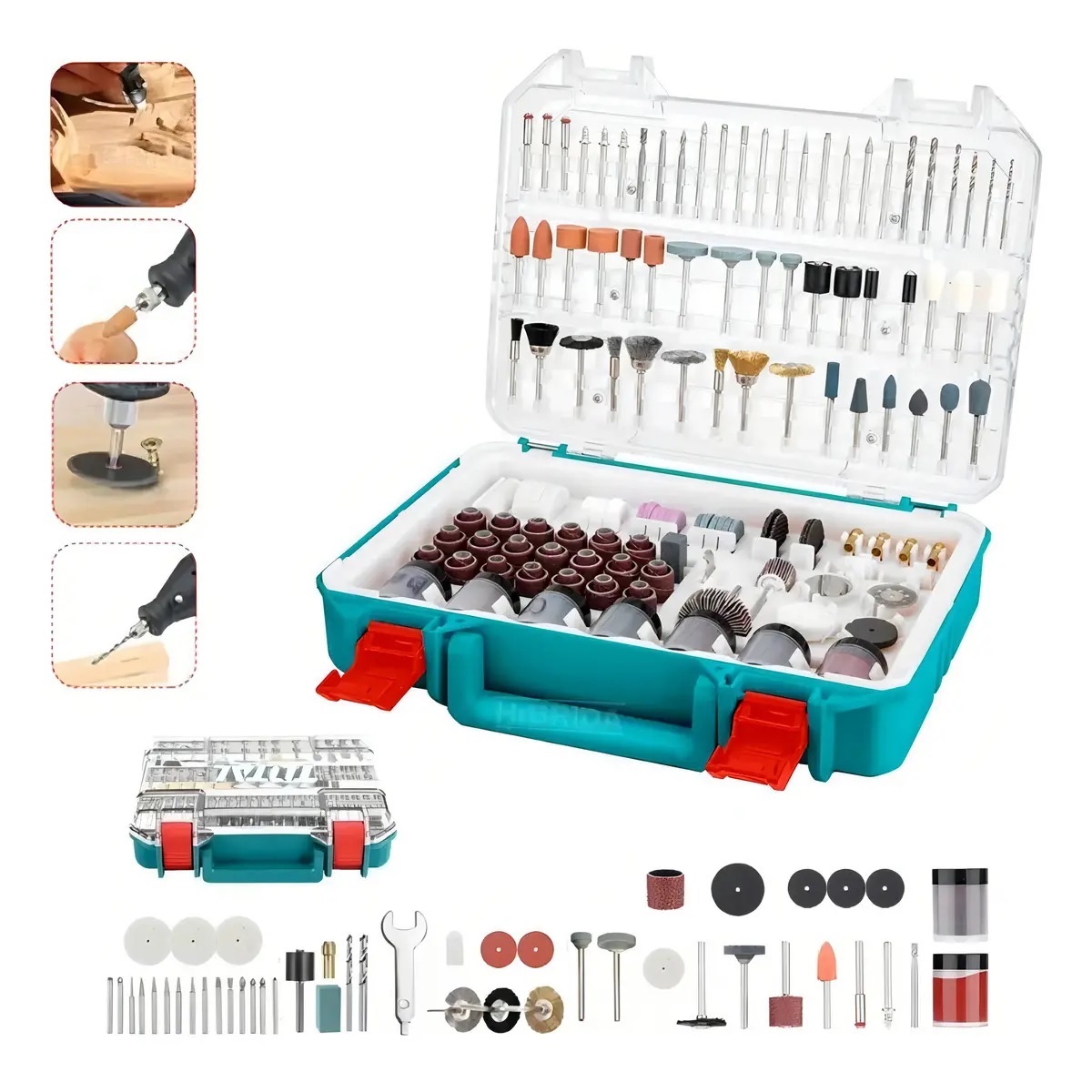 KIT SET JUEGO DE ACERO PARA MINITORNO TIPO DREMEL X420 PIEZAS - 1