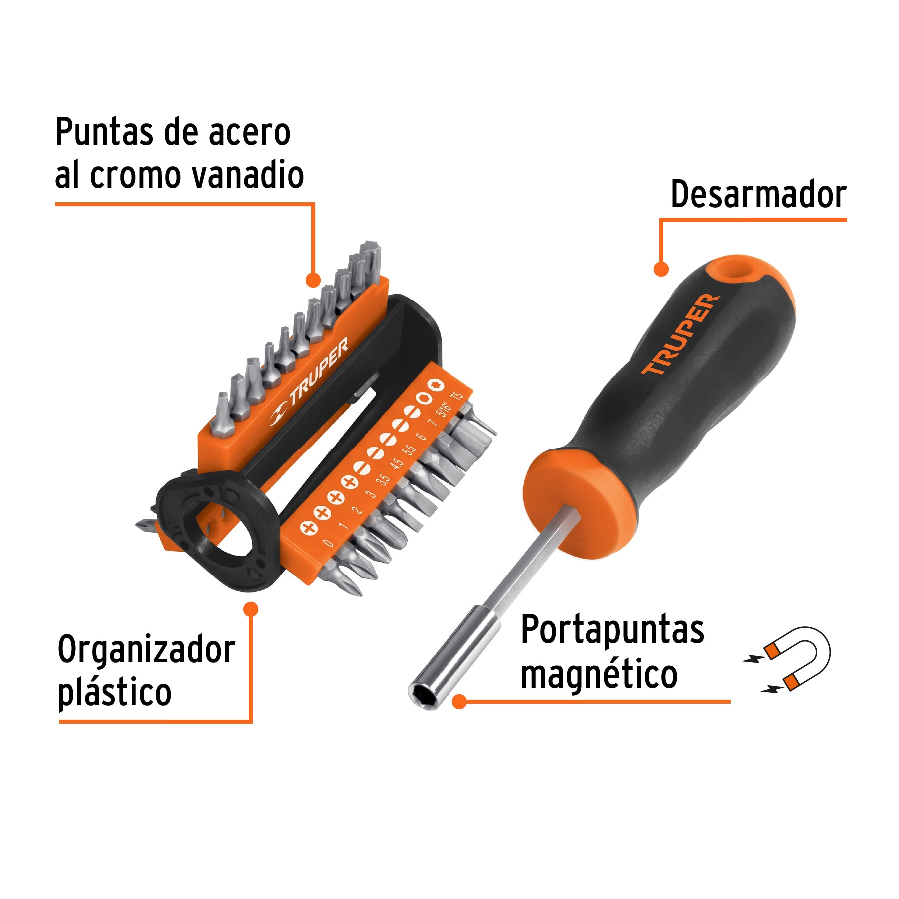 DESARMADOR CON 33 PUNTAS INTERCAMBIABLES TRUPER 13595 - 3