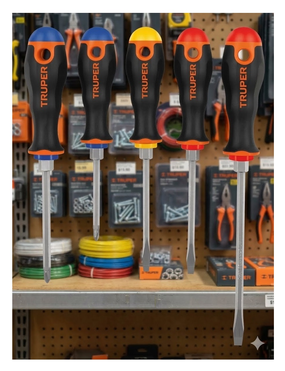 JUEGO DE 5 DESARMADORES MANGO CONFORT GRIP TRUPER 14138 - 7
