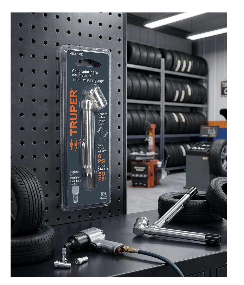 MEDIDOR DE PRESION DE AIRE PARA LLANTAS TRUPER 160 PSI - 6