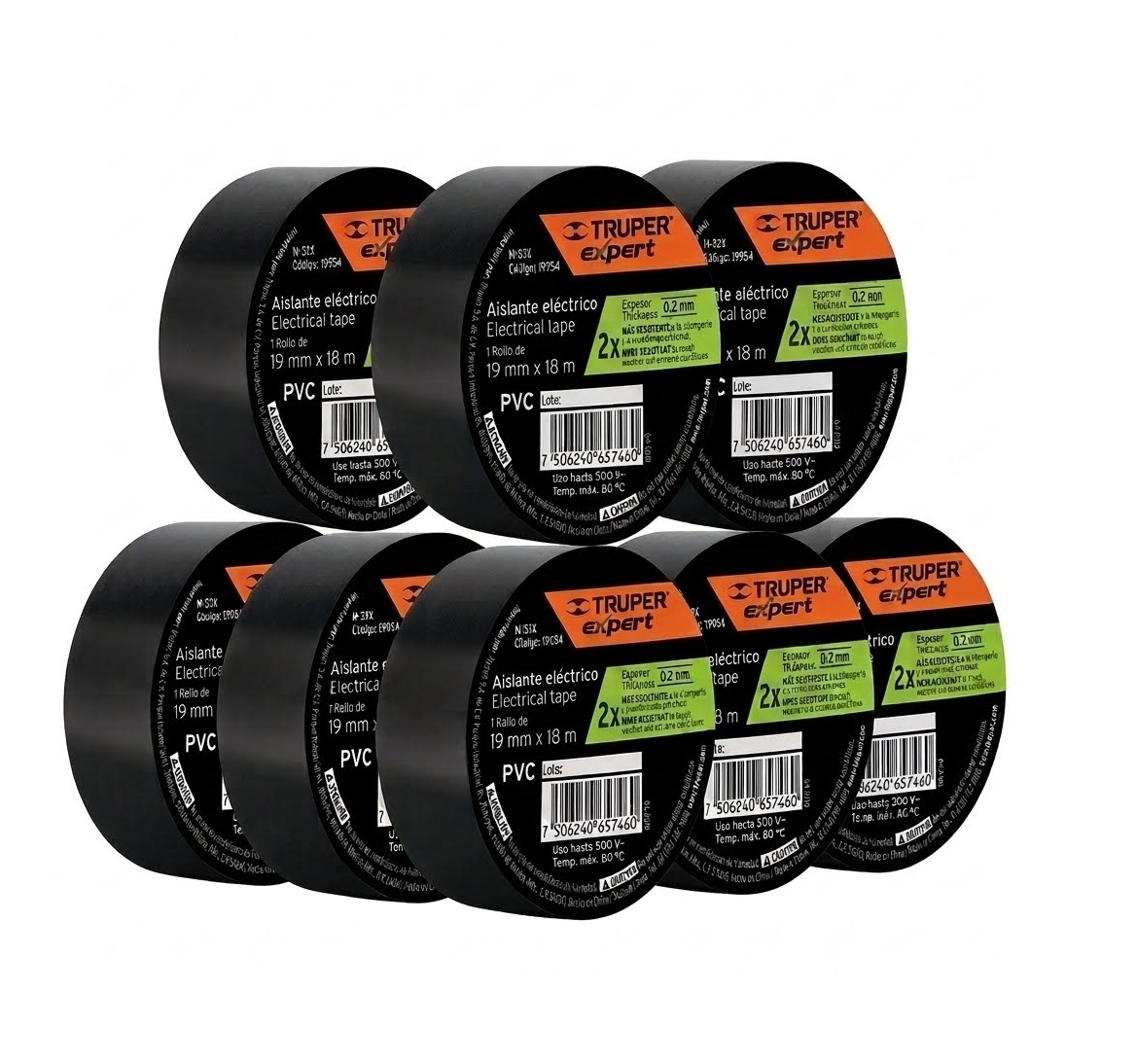 CINTA AISLANTE ELÉCTRICA TRUPER M-33X 19MM X 18M NEGRA PVC - 2