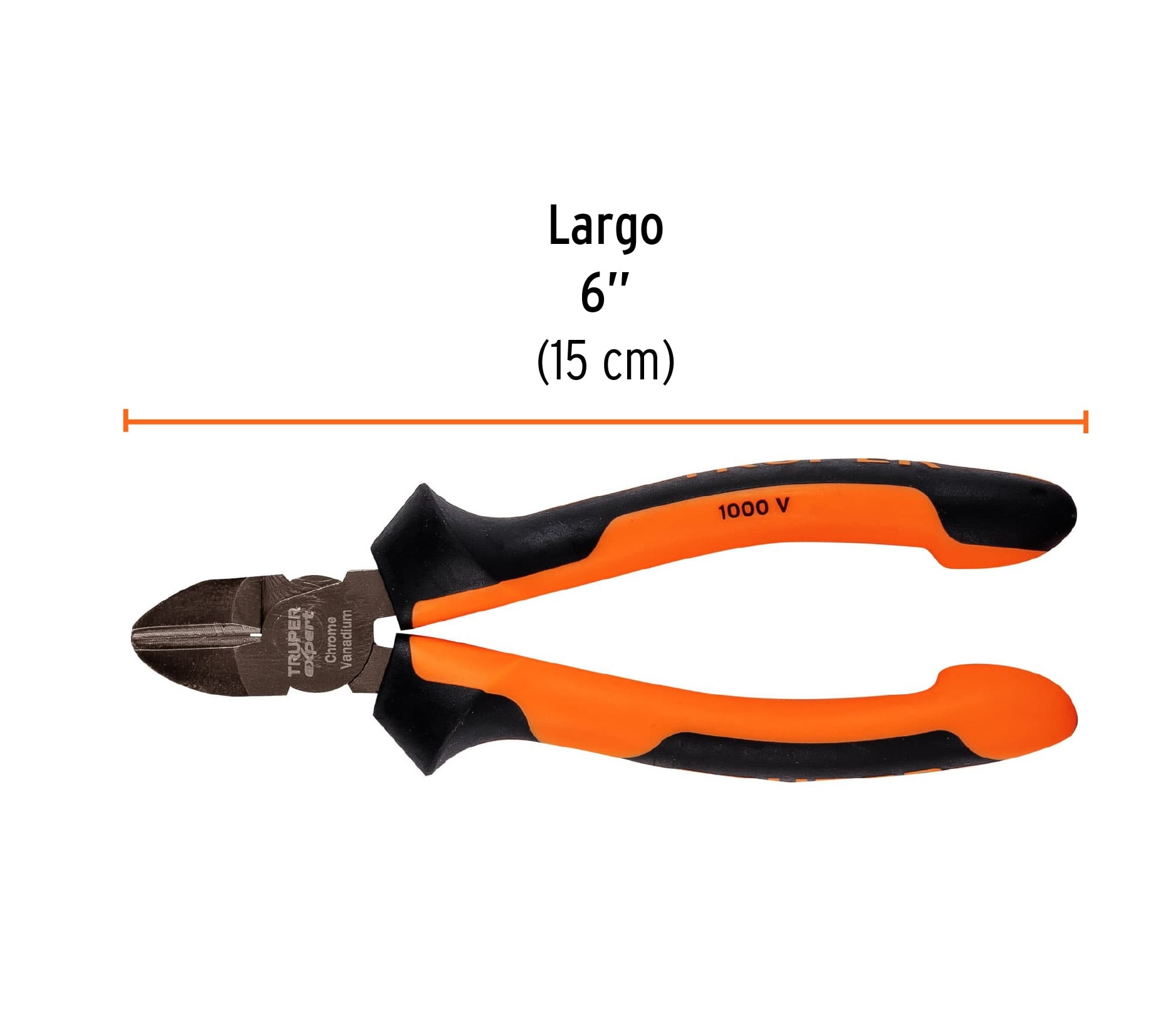 PINZA CORTE DIAGONAL 6 ALTA PALANCA, COMFORT GRIP 17331 NARANJA - 3