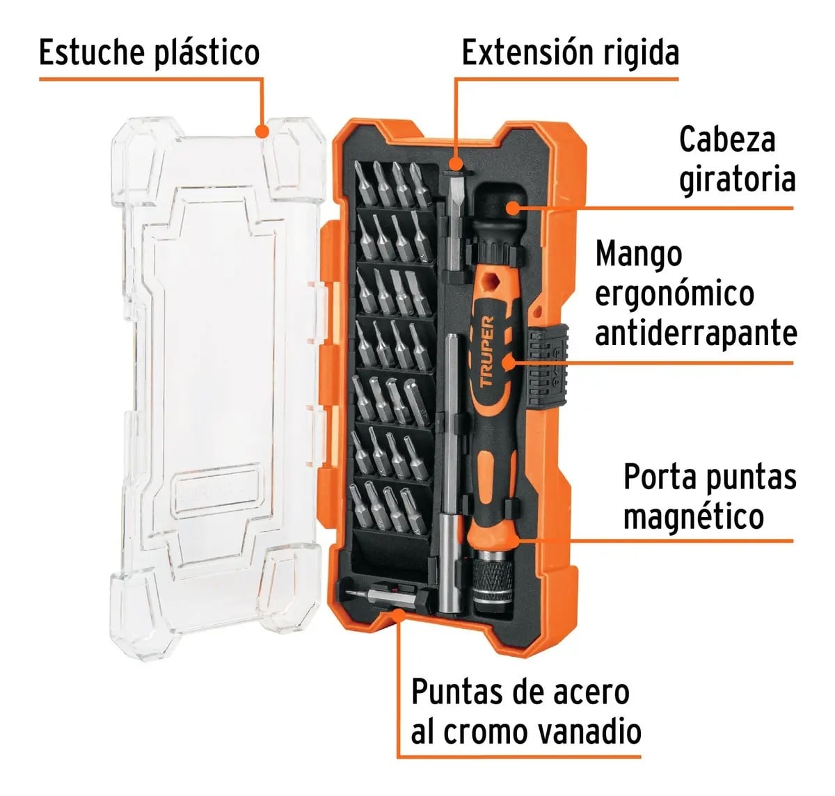 TRUPER JOY32 14162 DESARMADOR DE PRECISIÓN CON 30 PUNTAS Y EXTENSIÓN - 3