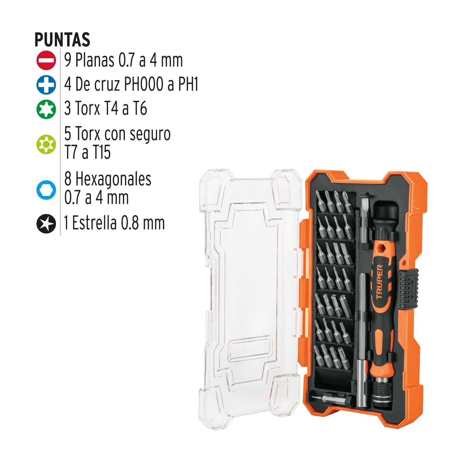 TRUPER JOY32 14162 DESARMADOR DE PRECISIÓN CON 30 PUNTAS Y EXTENSIÓN - 4