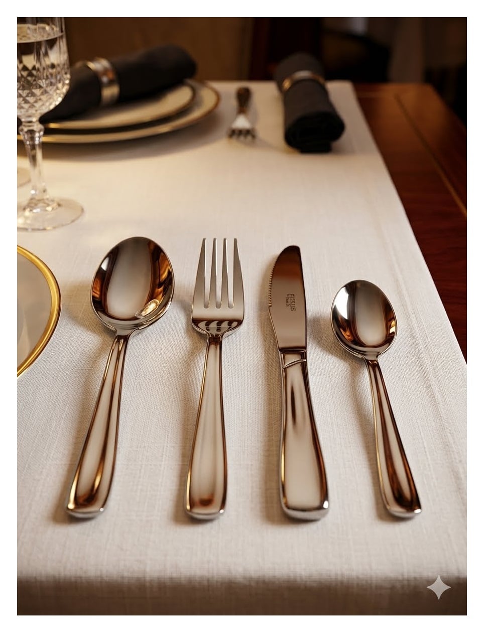 SET DE CUBIERTOS X 16 PIEZAS FACUSA PLATEADO - 4