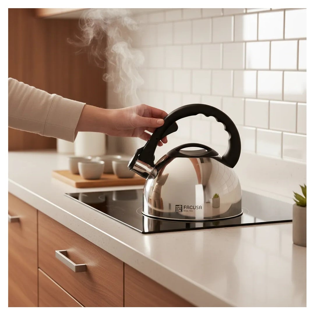 TETERA FACUSA DE 2.5LT ACERO INOX SILBADOR PLATEADO - 3