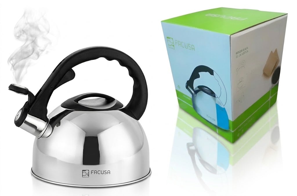 TETERA FACUSA ELEGANT 3 LITROS ACERO INOX CON SILBADOR - 2