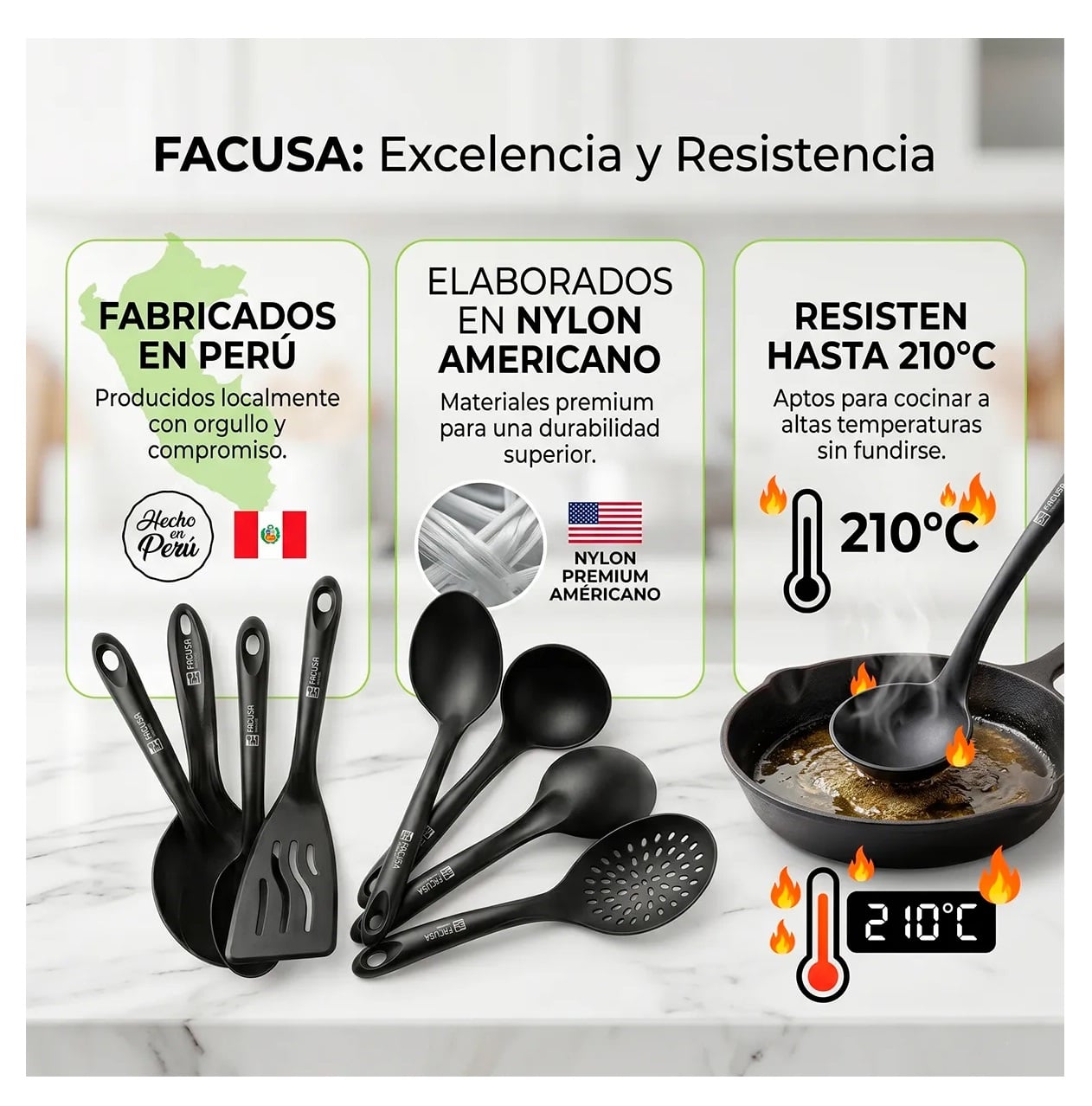 CUCHARONES FACUSA RESISTENTES PARA COCINA MAS RALLADOR - 3
