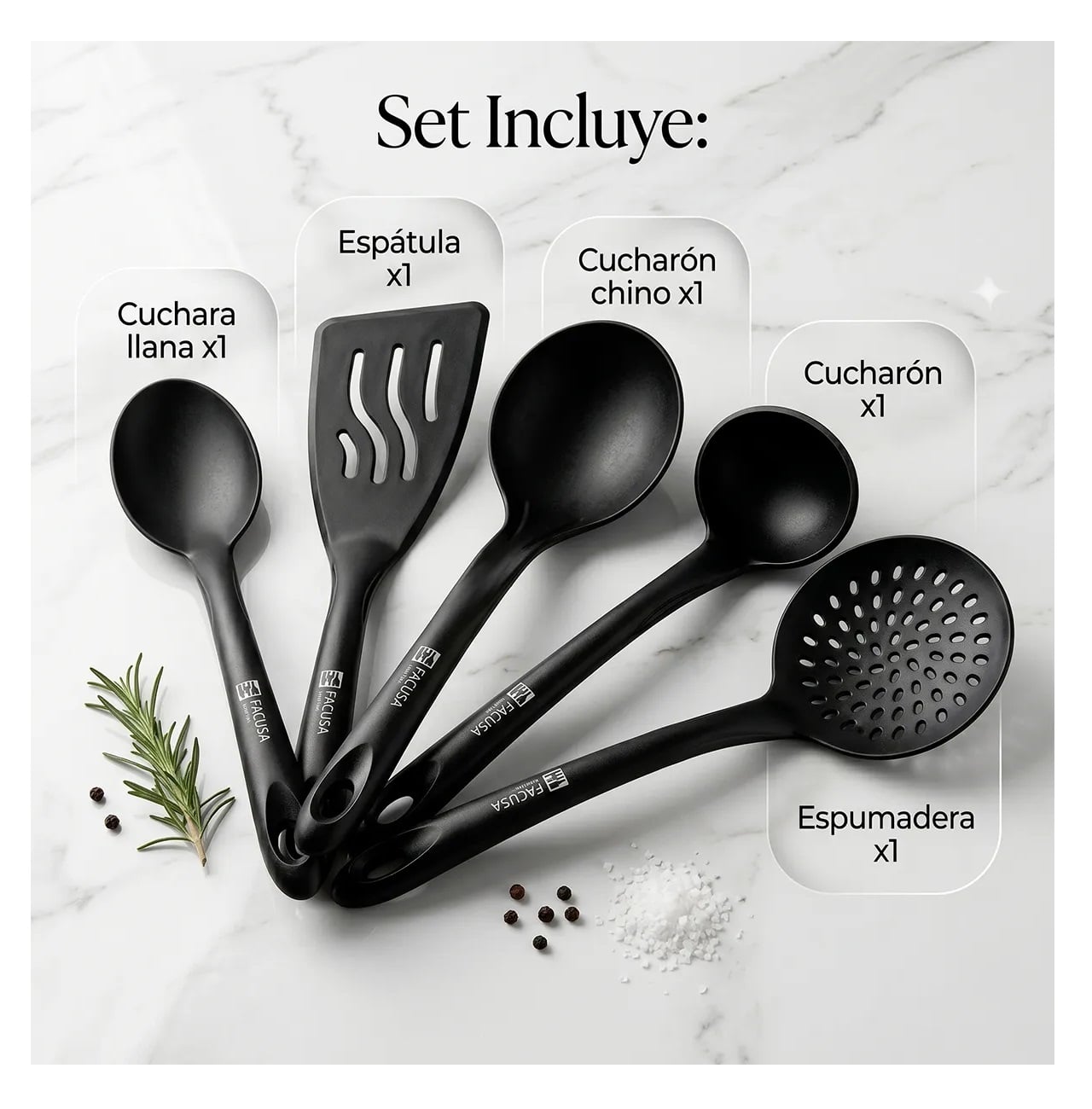 CUCHARONES FACUSA RESISTENTES PARA COCINA MAS RALLADOR - 4