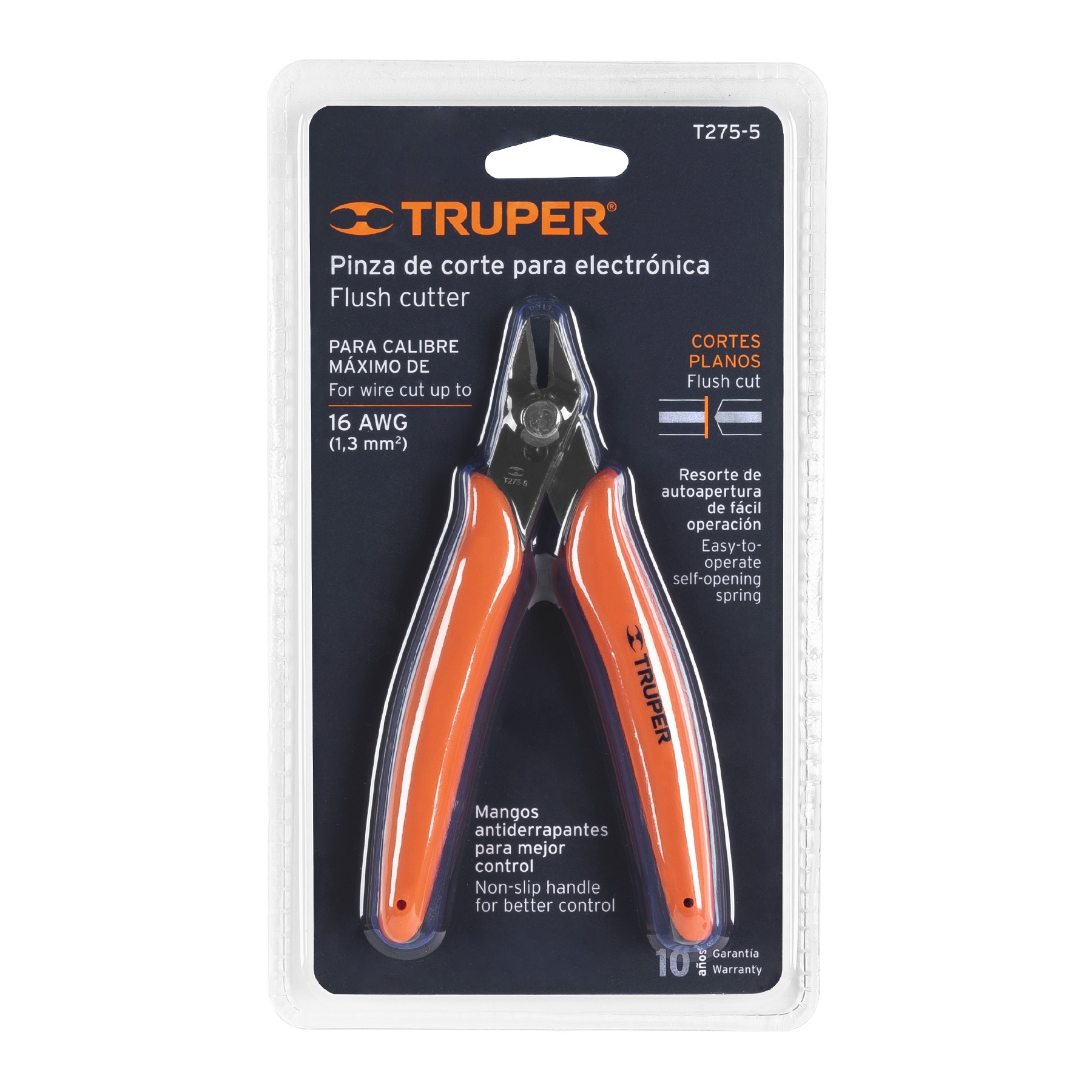 PINZA DE CORTE PARA ELECTRÓNICA 5 MICRO CORTE AL RAZ NARANJA - 2