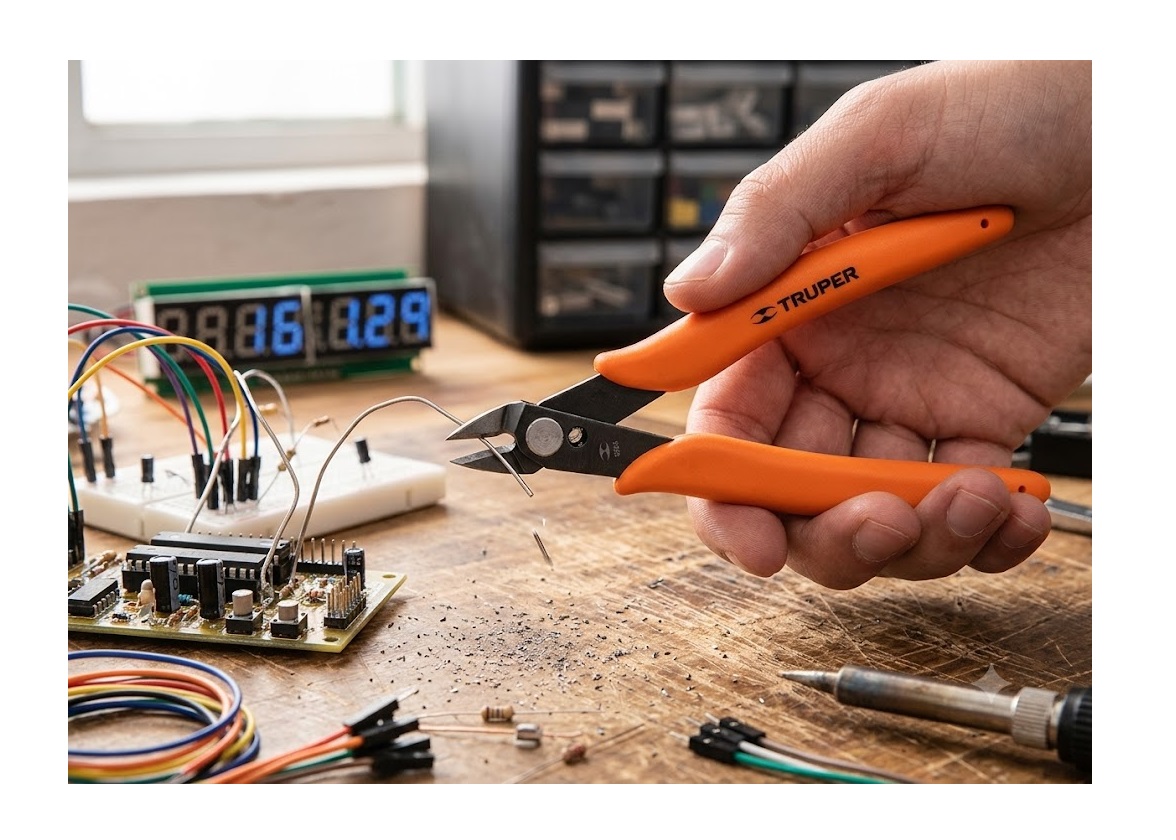 PINZA DE CORTE PARA ELECTRÓNICA 5 MICRO CORTE AL RAZ NARANJA - 6