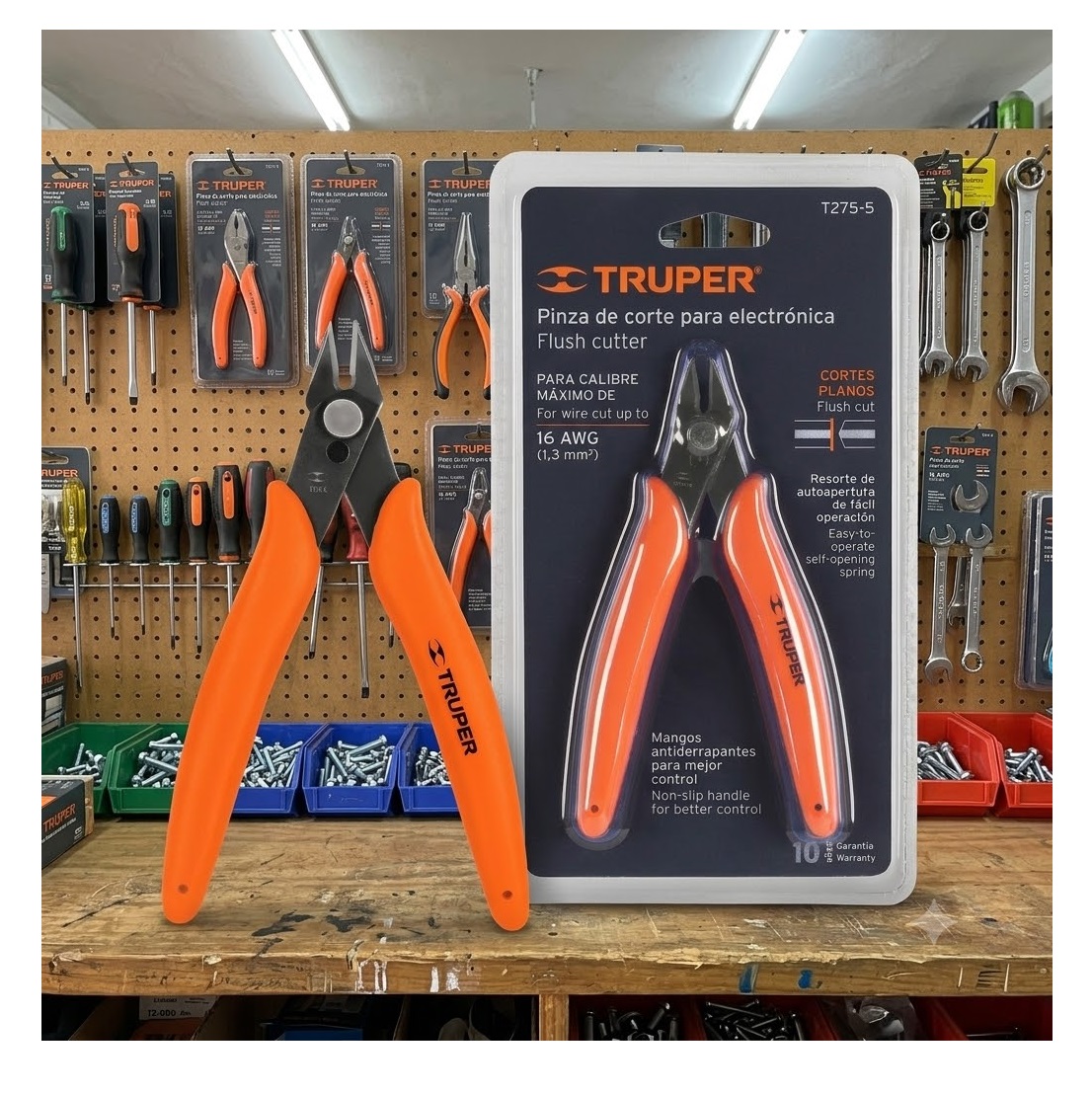 PINZA DE CORTE PARA ELECTRÓNICA 5 MICRO CORTE AL RAZ NARANJA - 7
