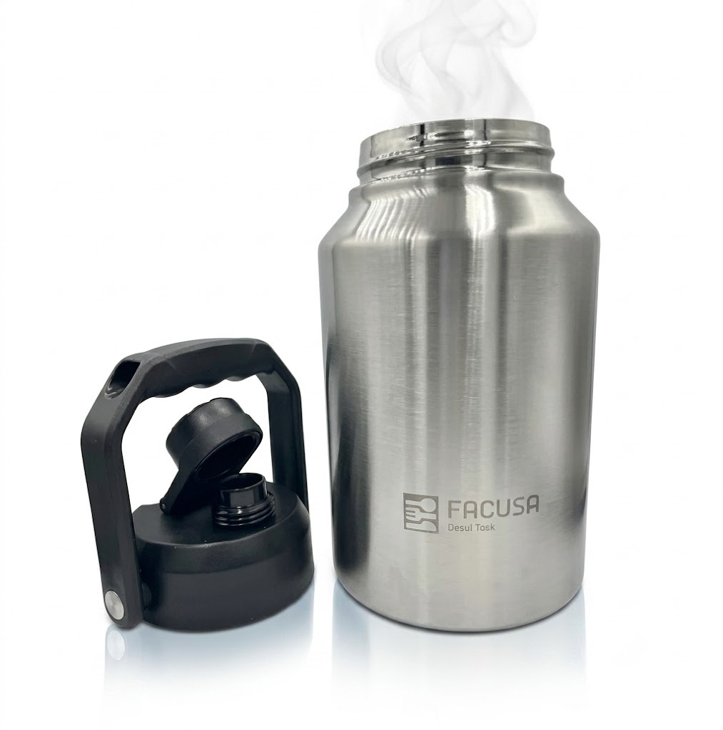 TOMATODO TÉRMICO FACUSA DALÍ 3.4L ACERO INOXIDABLE BPA FREE ANTIGOTEO PLATEADO - 5