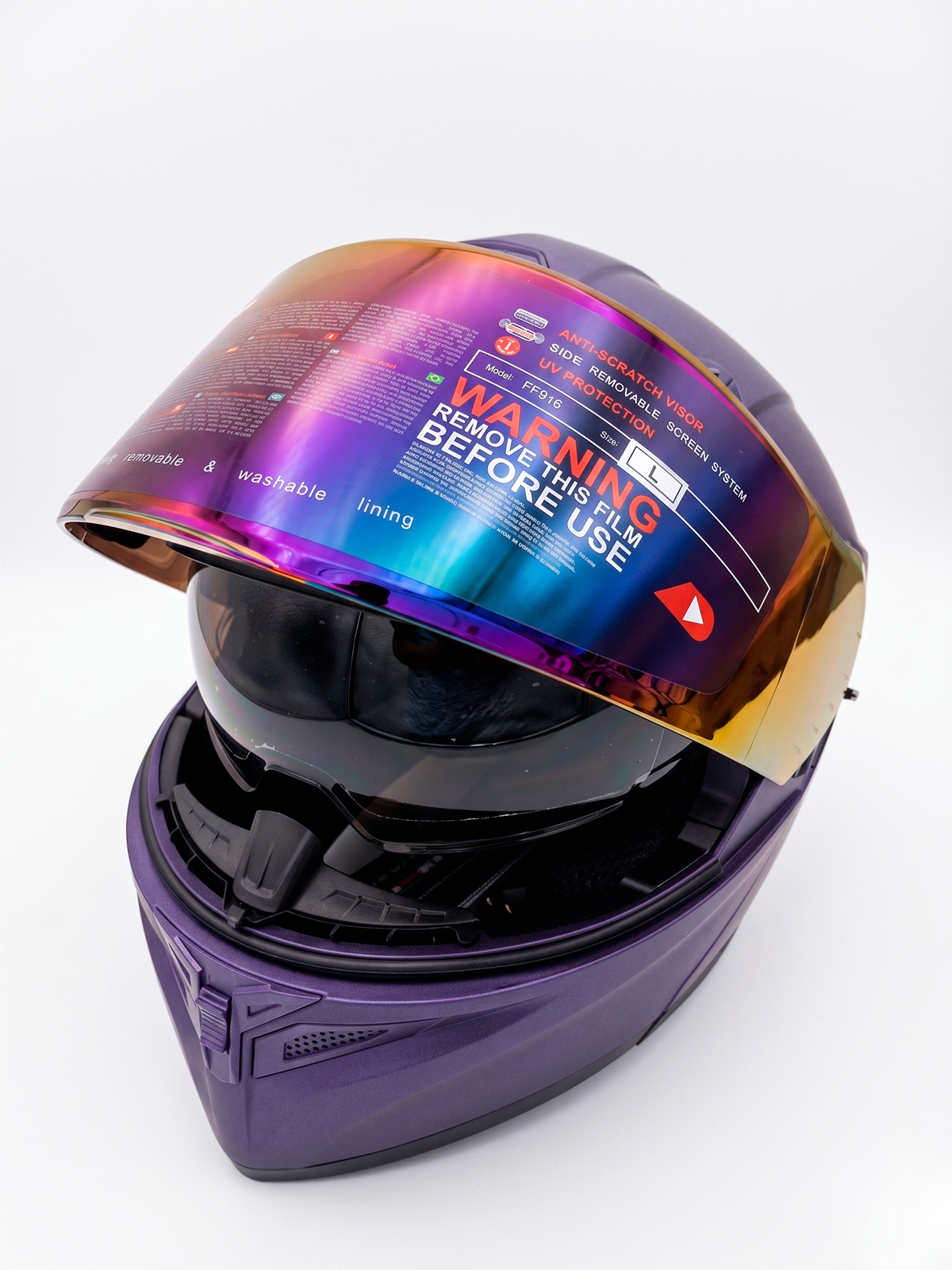 CASCO HOKEN CERTIFICADO DOBLE VISOR CERTIFICACION / VIOLETA - 10