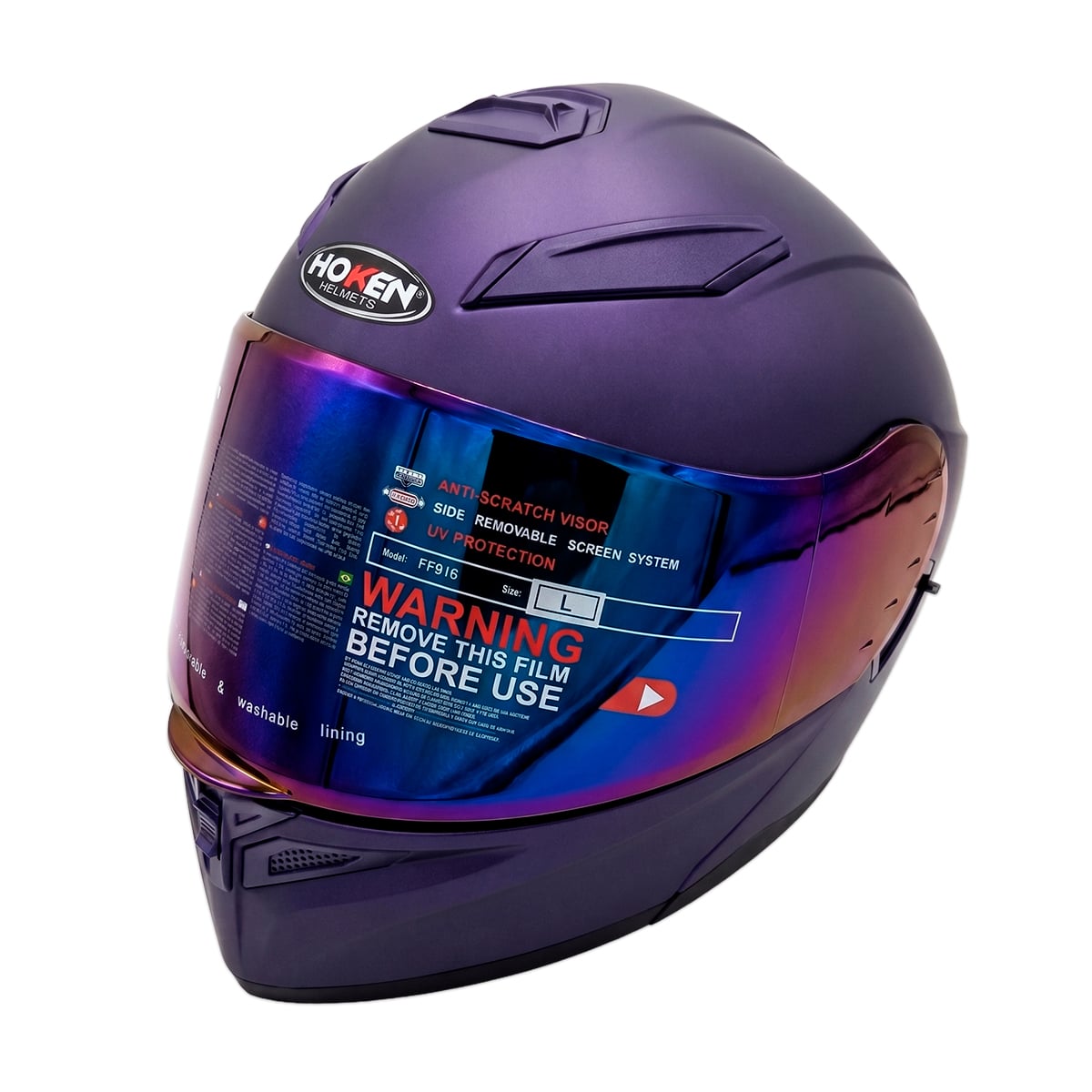 CASCO HOKEN CERTIFICADO DOBLE VISOR CERTIFICACION / VIOLETA - 2