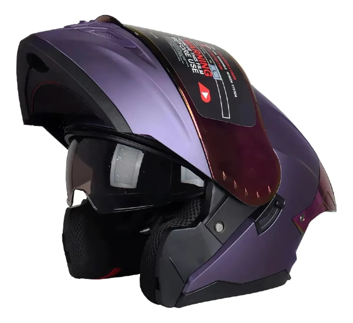 CASCO HOKEN CERTIFICADO DOBLE VISOR CERTIFICACION / VIOLETA - 4