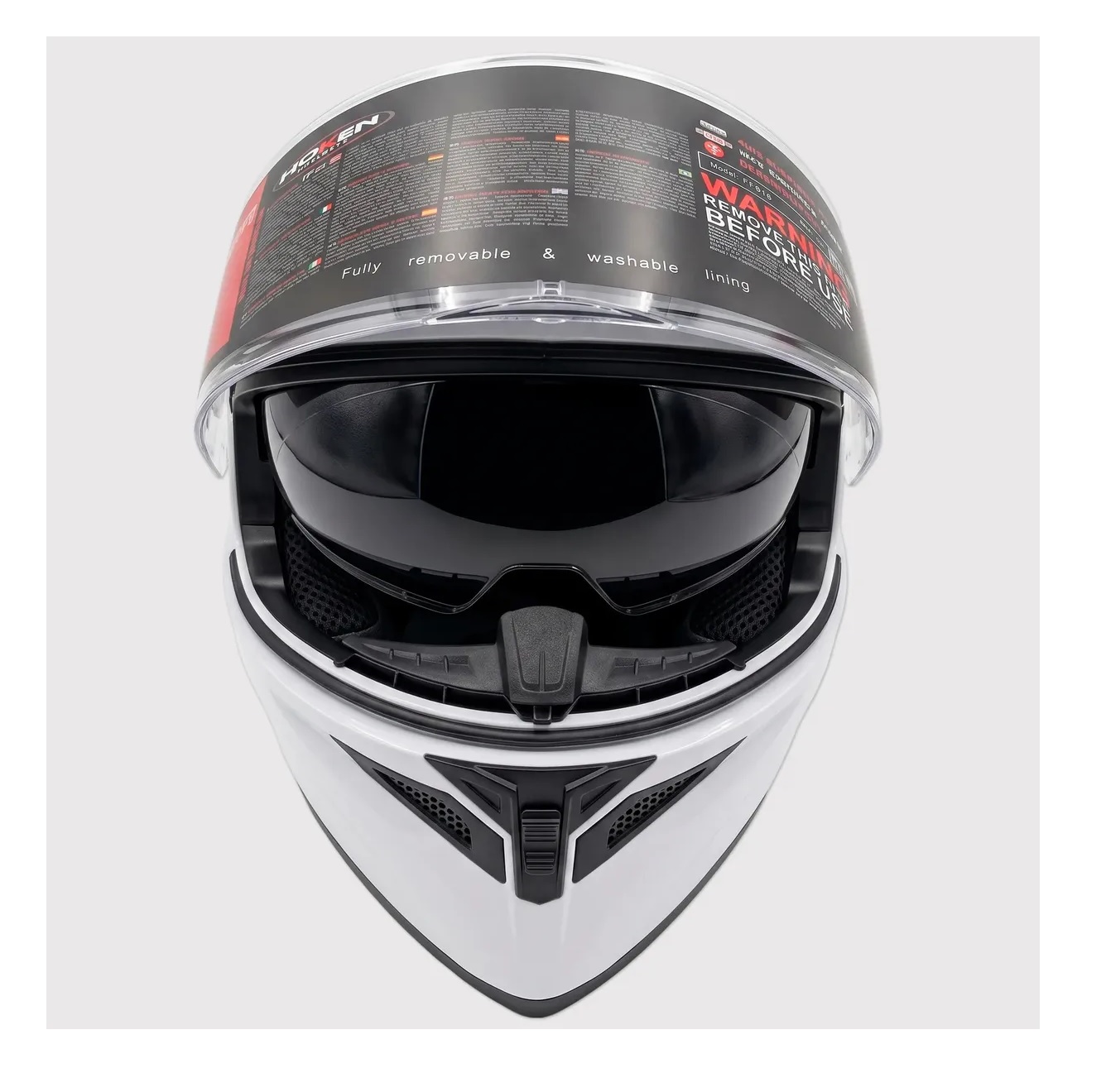 CASCO DE MOTO BLANCO MARCA HOKEN CERTIFICADO Y STOCK / BLANCO - 2