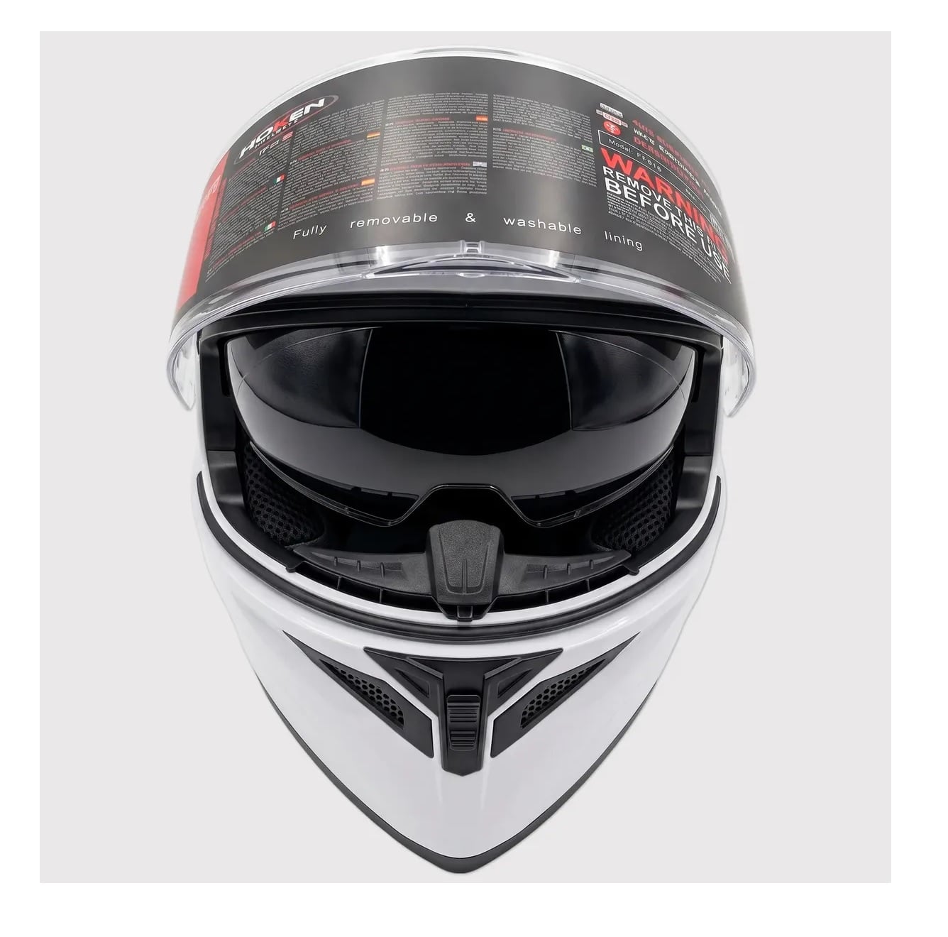 CASCO DE MOTO BLANCO MARCA HOKEN CERTIFICADO Y STOCK - 2