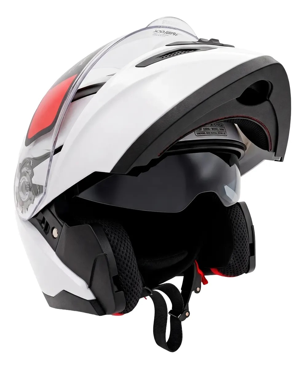 CASCO DE MOTO BLANCO MARCA HOKEN CERTIFICADO Y STOCK - 4