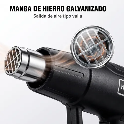 PISTOLA DE CALOR DE 2000 W CON DOS VELOCIDADES NEGRA - 3