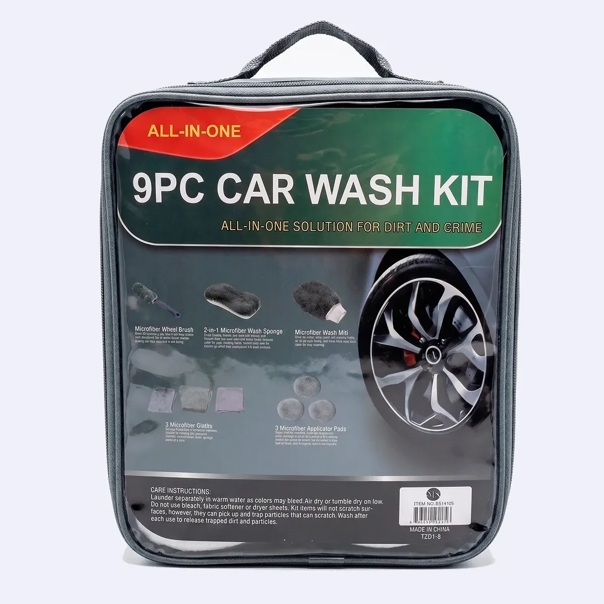 KIT DE LAVADO PARA AUTO DE MICROFIBRA 9 PIEZAS CON ESTUCHE - 2