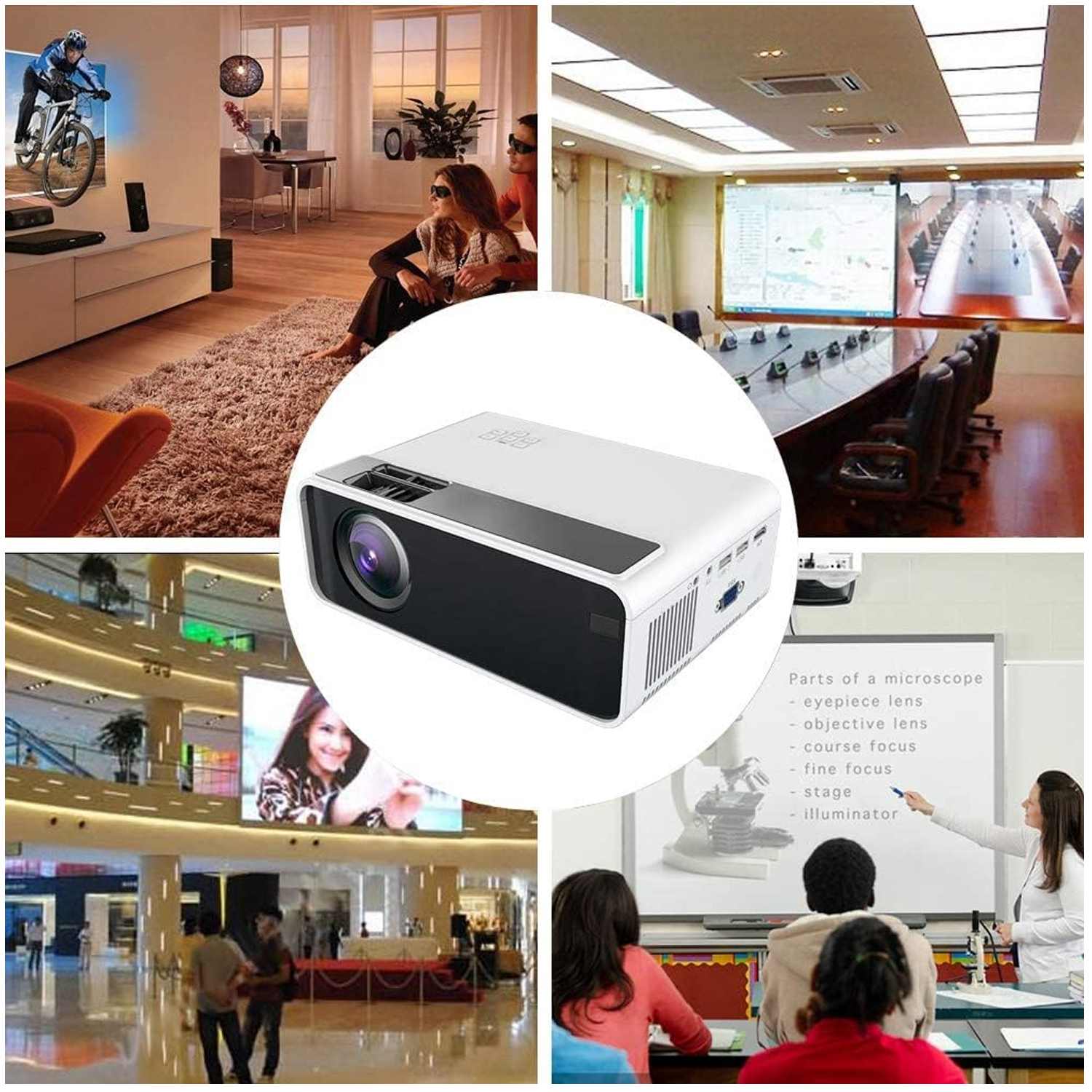 PROYECTOR LED MULTIMEDIA HD WIFI 5500 LUMENES HDMI VGA USB G86B - 2