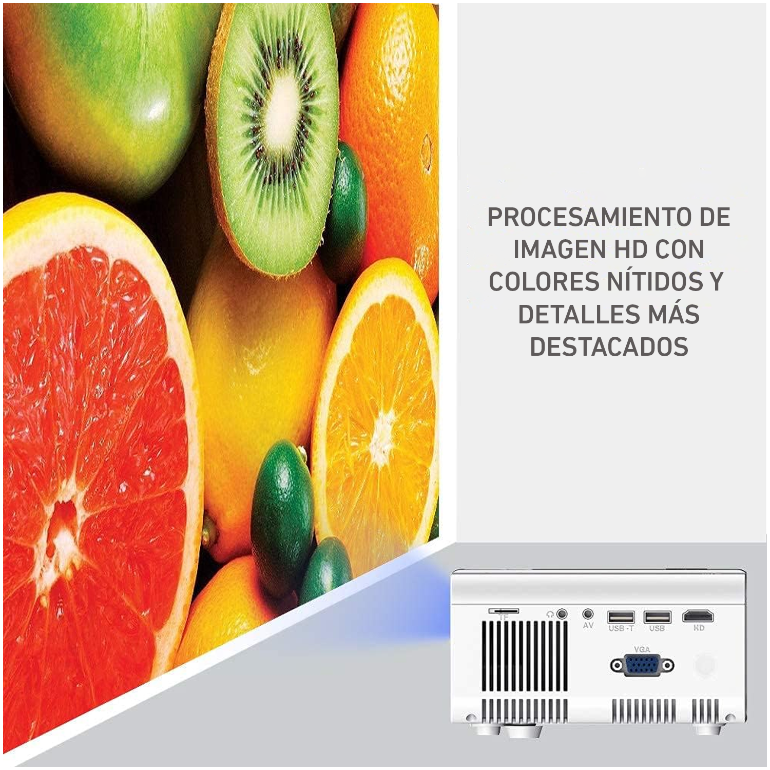 PROYECTOR LED MULTIMEDIA HD WIFI 5500 LUMENES HDMI VGA USB G86B - 4