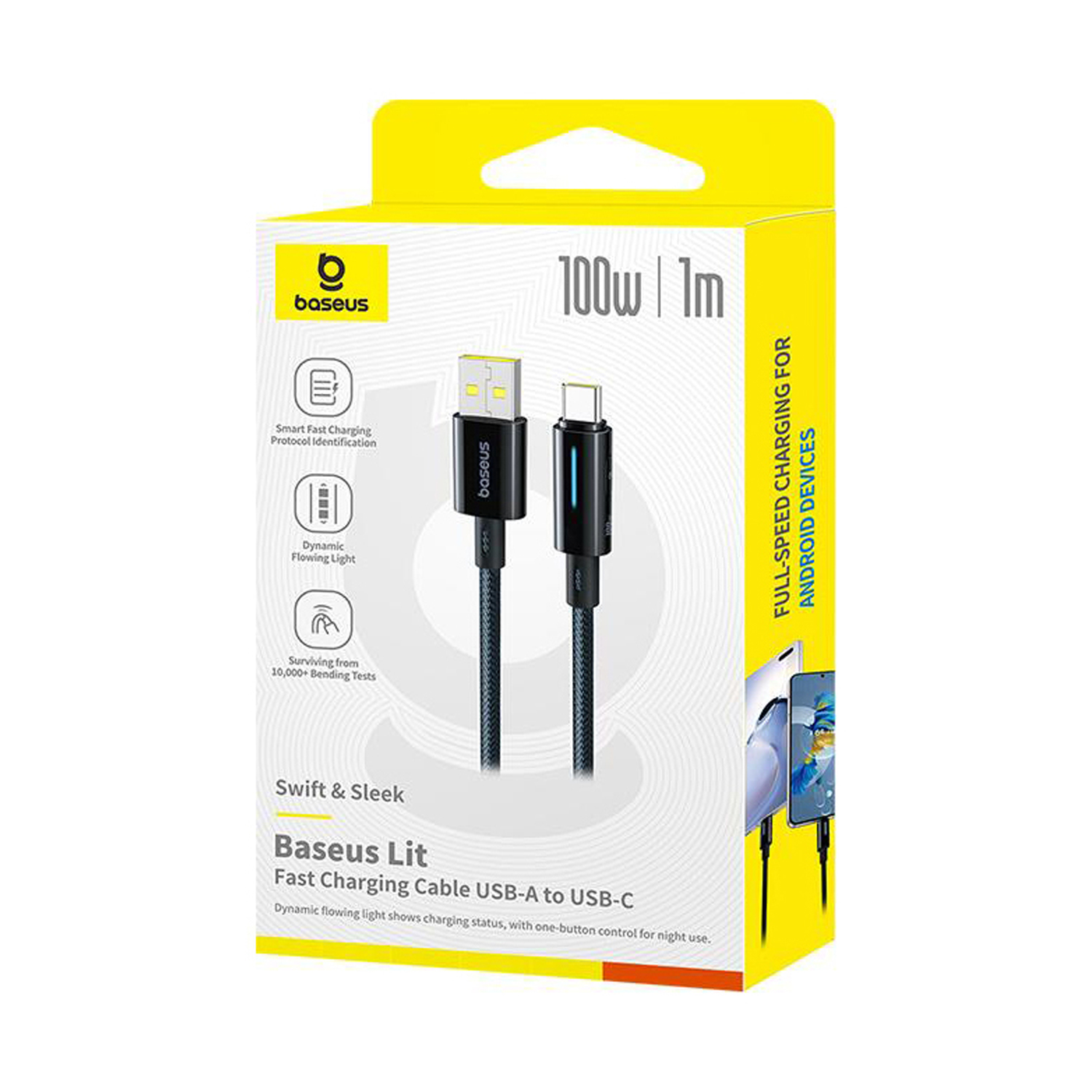 CABLE DE CARGA RÁPIDA 2M BASEUS USB-A A TIPO-C A 100W P10379002121-01 - 5