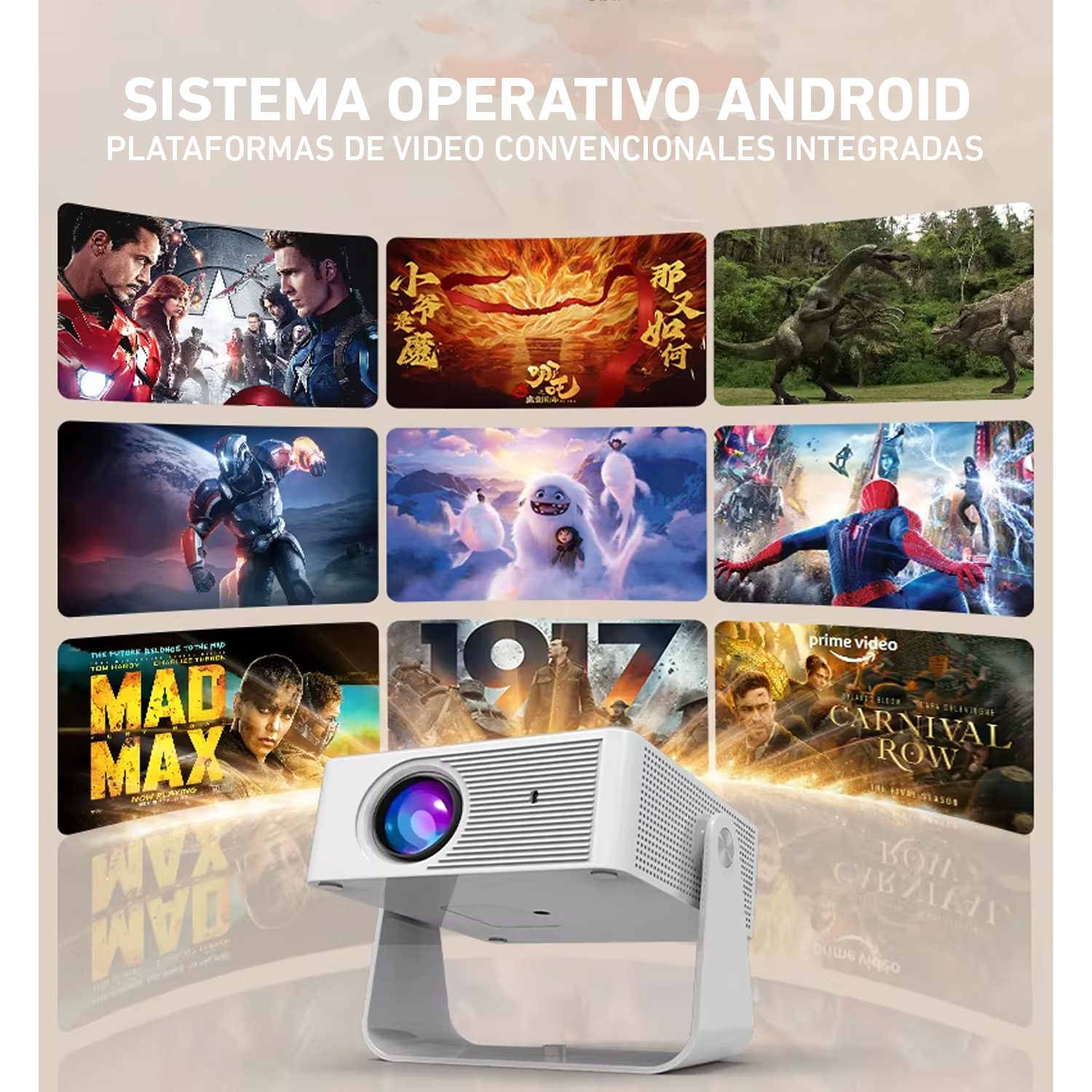 PROYECTOR Y8S LED MULTIMEDIA 4K WIFI HDMI ANDROID - 4