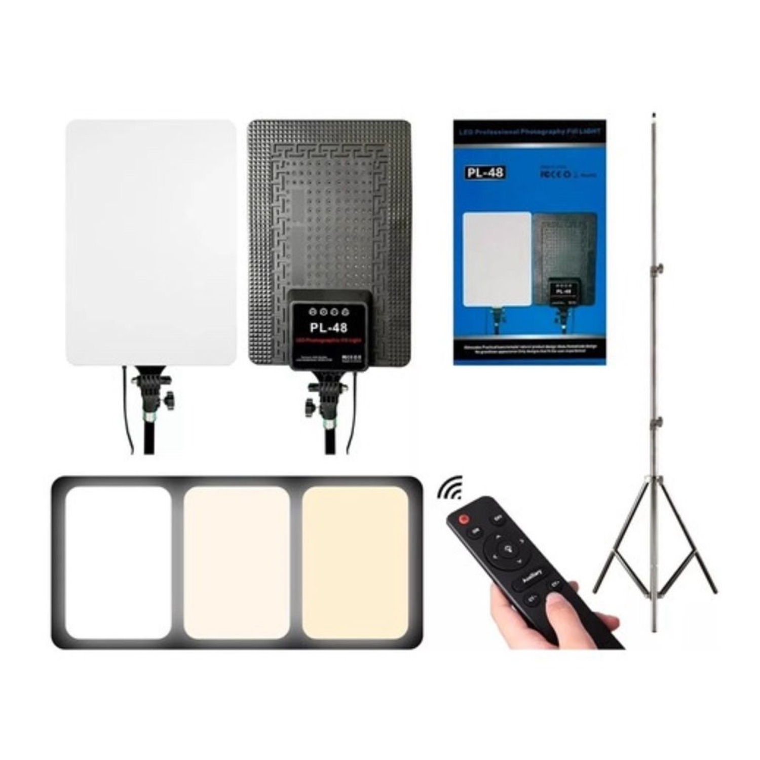 PANEL DE LUZ 45 CM FOTOGRAFÍA PROFESIONAL CON LUZ CÁLIDA Y FRÍA PL-48 - 1