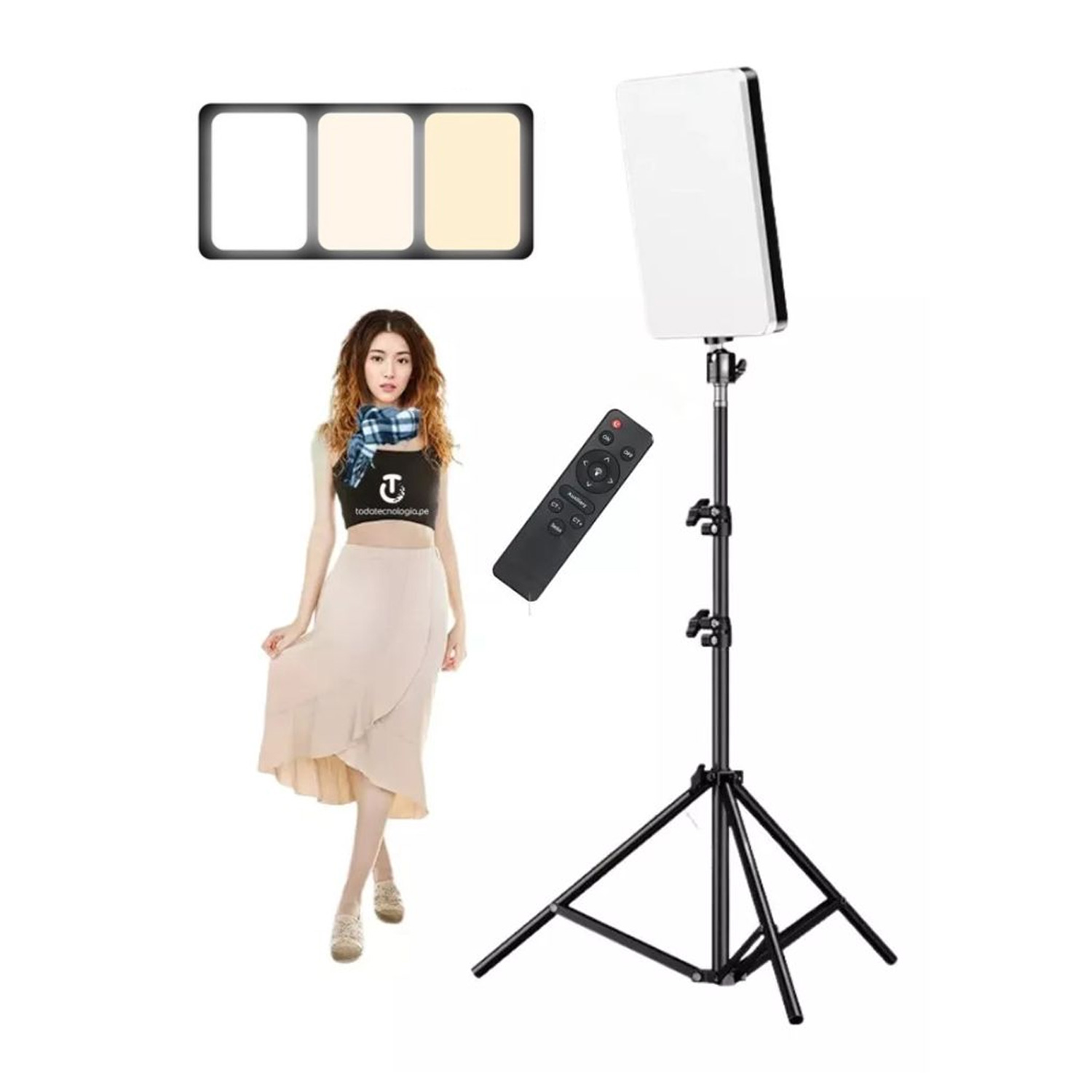 PANEL DE LUZ 45 CM FOTOGRAFÍA PROFESIONAL CON LUZ CÁLIDA Y FRÍA PL-48 - 4